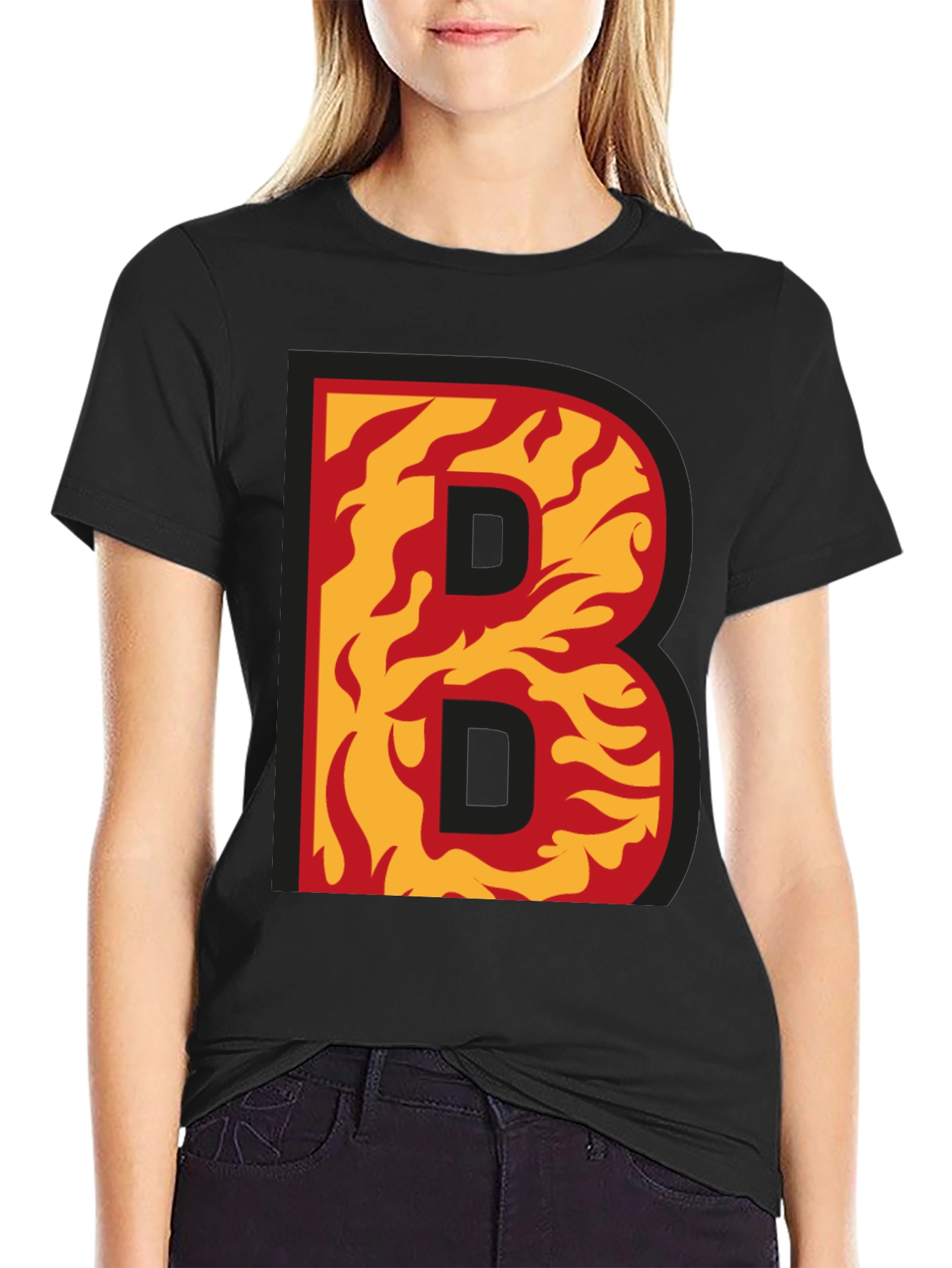 Fiery B Graphic T-Shirt - Bold & Unique