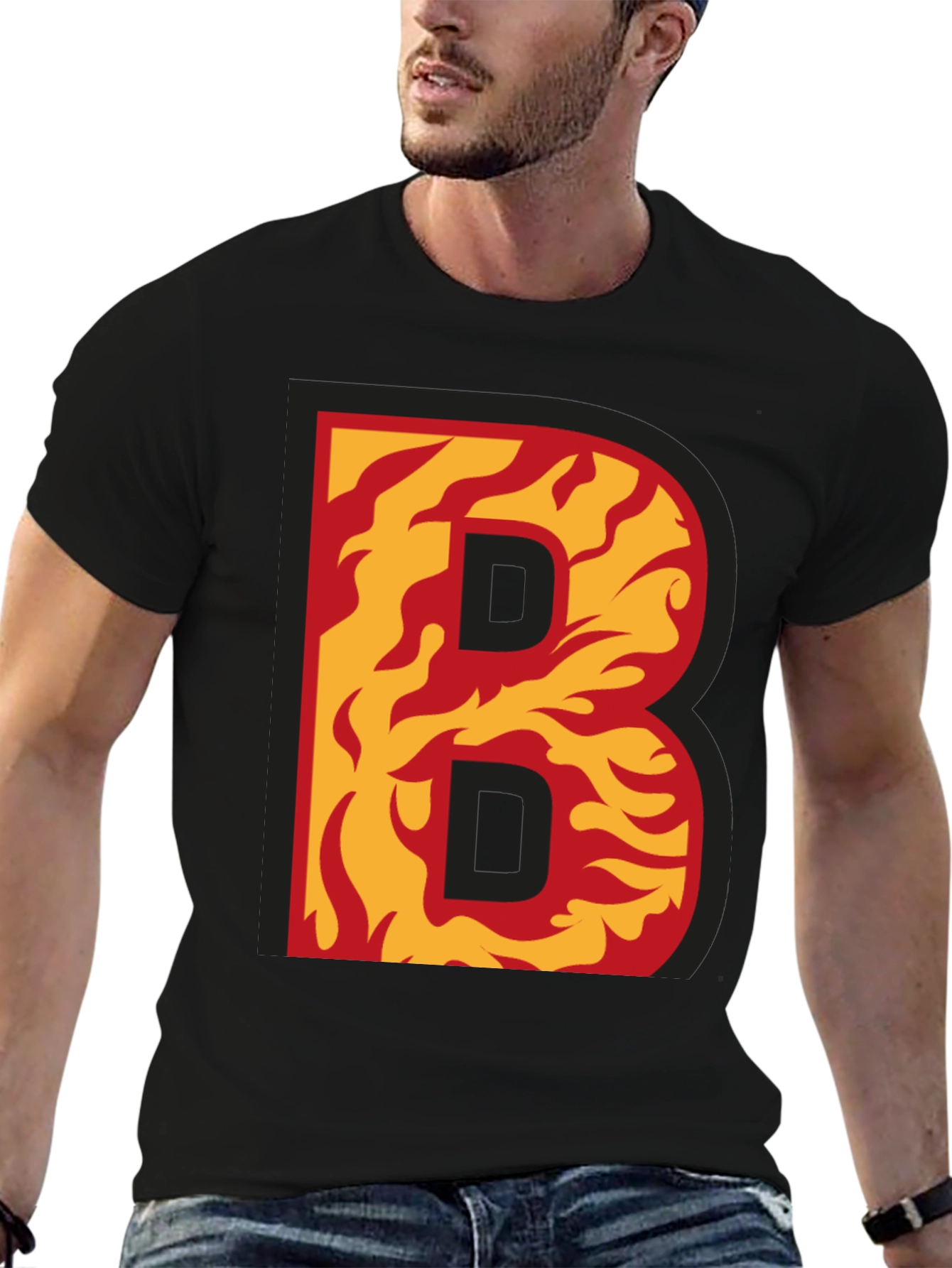 Fiery B Graphic T-Shirt - Bold & Unique