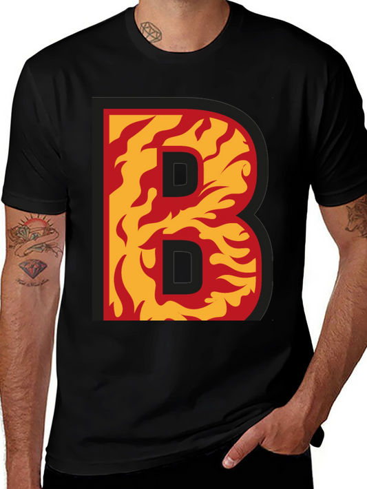 Fiery B Graphic T-Shirt - Bold & Unique