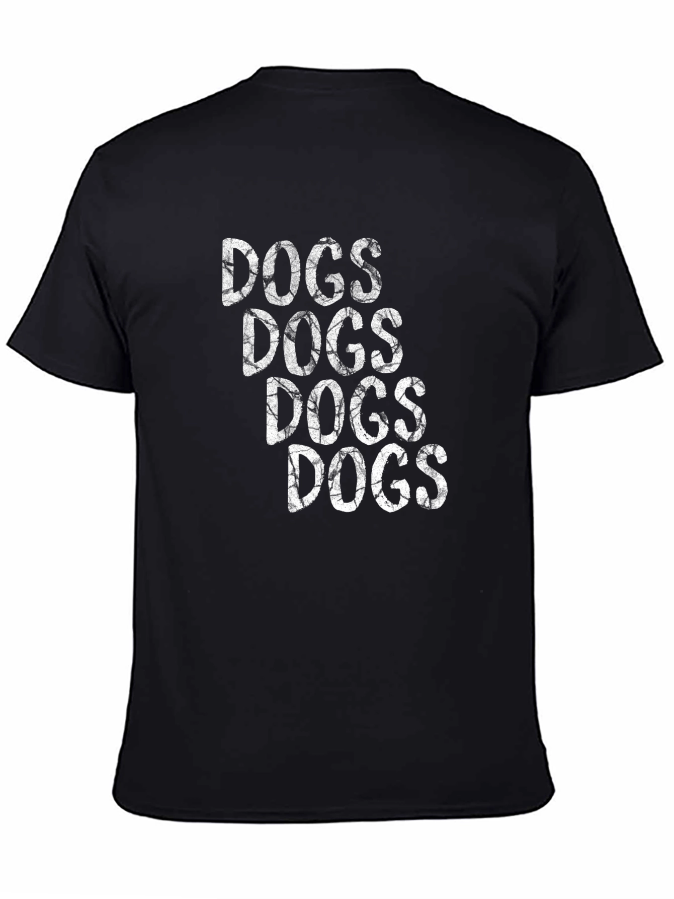 Dogs Text T-Shirt - Graphic Print Crew Neck Tee