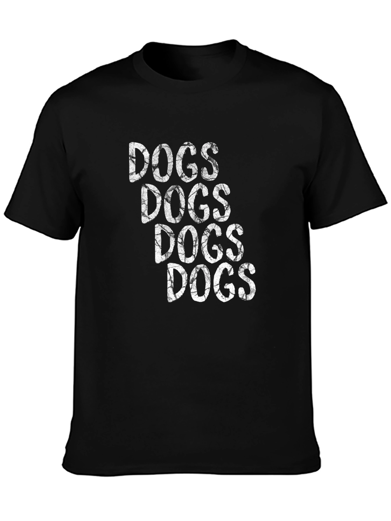 Dogs Text T-Shirt - Graphic Print Crew Neck Tee
