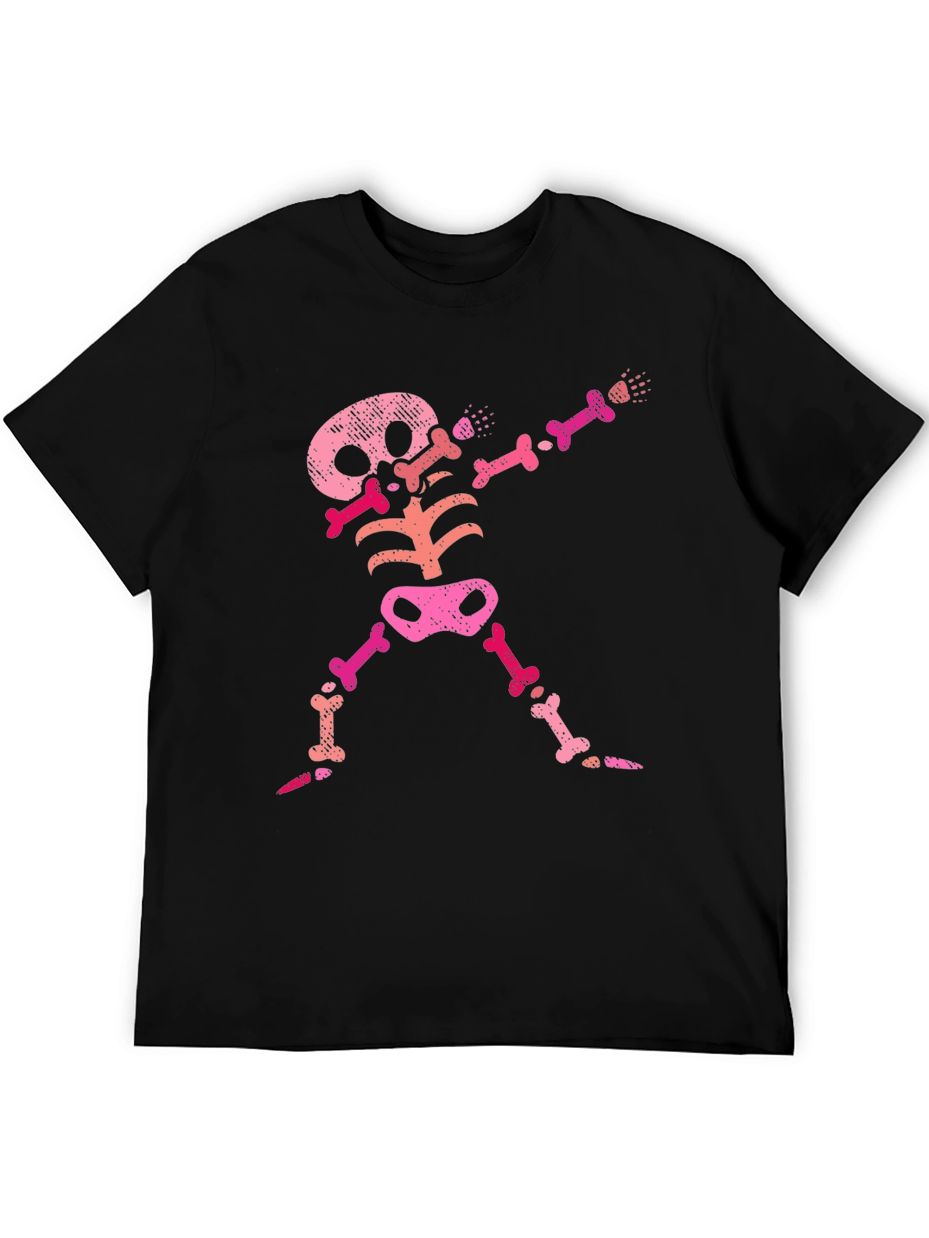 Pink Skeleton Dab Black T-Shirt