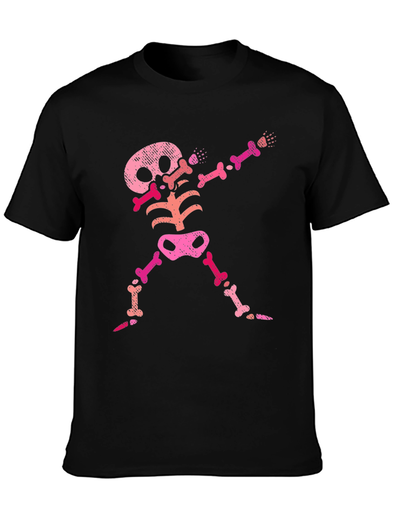 Pink Skeleton Dab Black T-Shirt