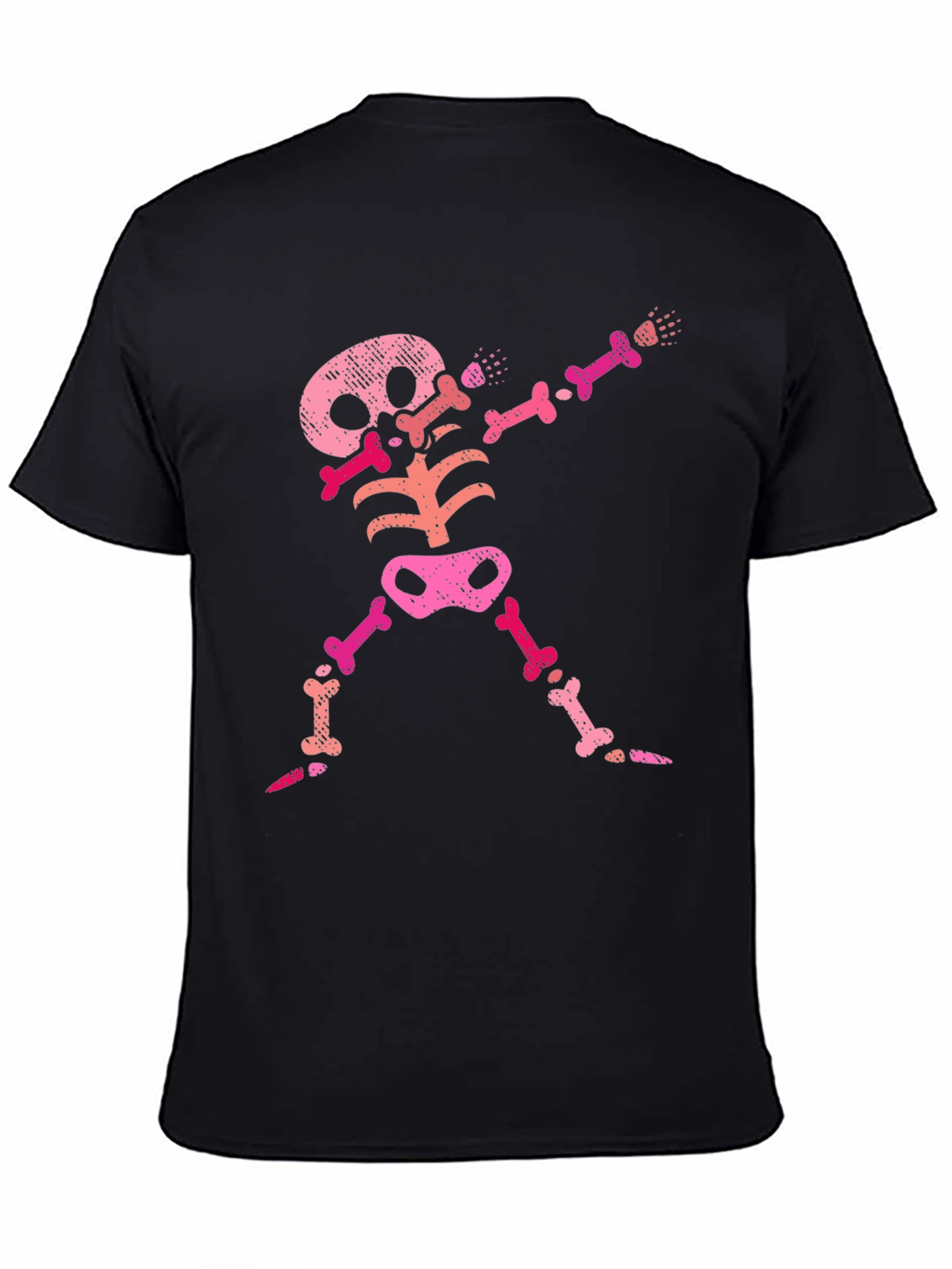 Pink Skeleton Dab Black T-Shirt