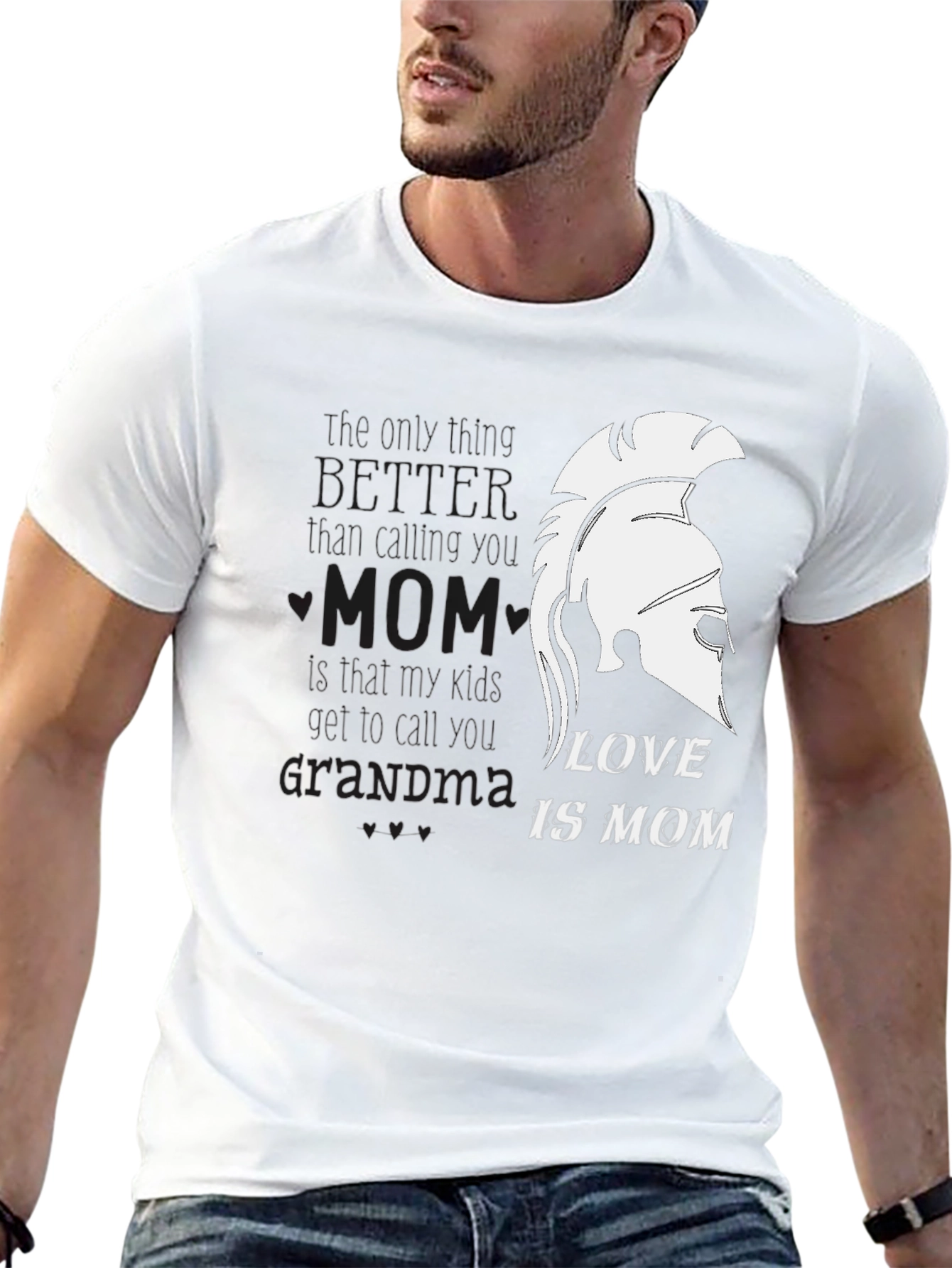 Love Is Mom Spartan Helmet T-Shirt