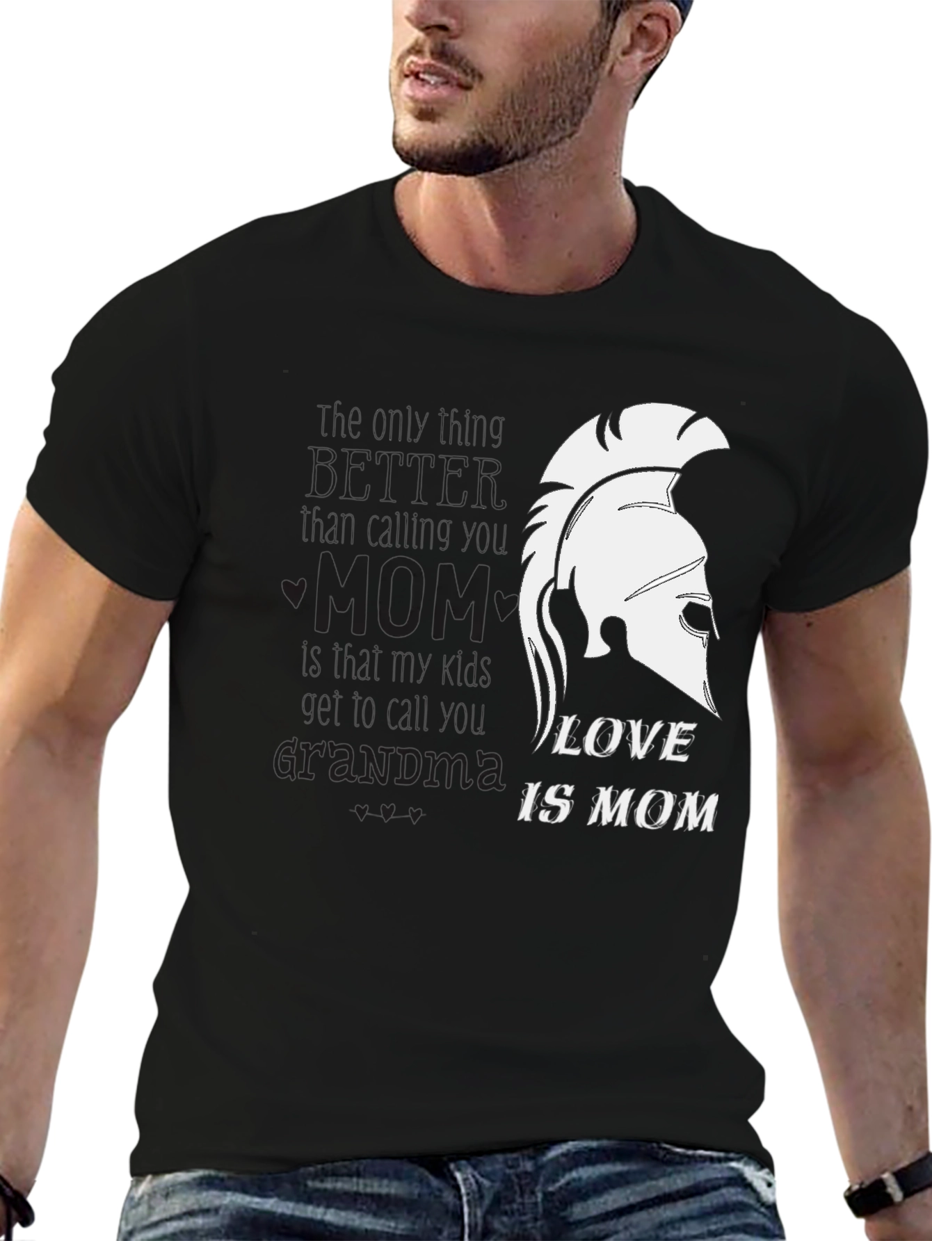Love Is Mom Spartan Helmet T-Shirt
