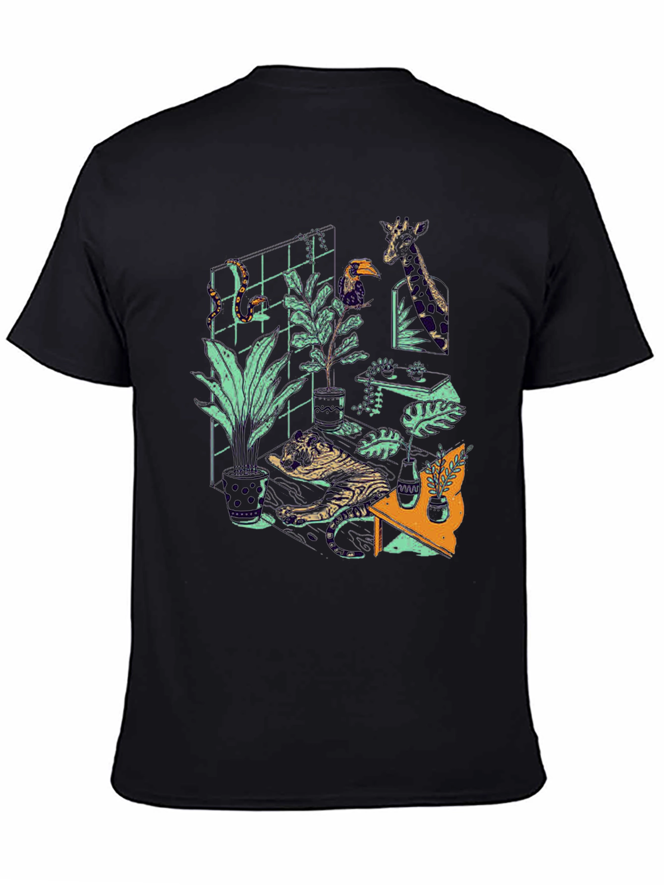 Jungle Room Graphic Tee - Quirky Animal Print T-Shirt