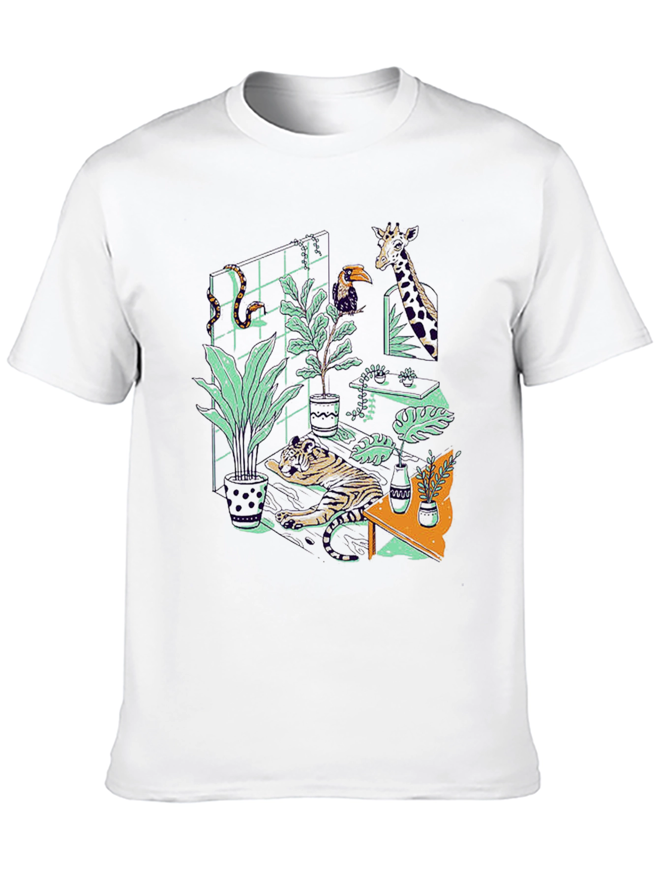 Jungle Room Graphic Tee - Quirky Animal Print T-Shirt