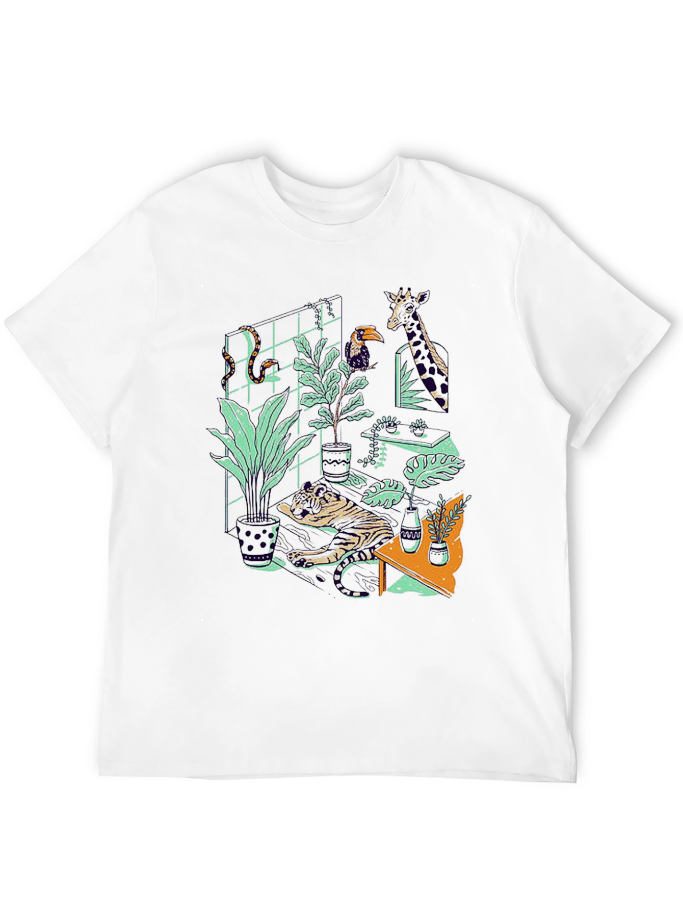 Jungle Room Graphic Tee - Quirky Animal Print T-Shirt