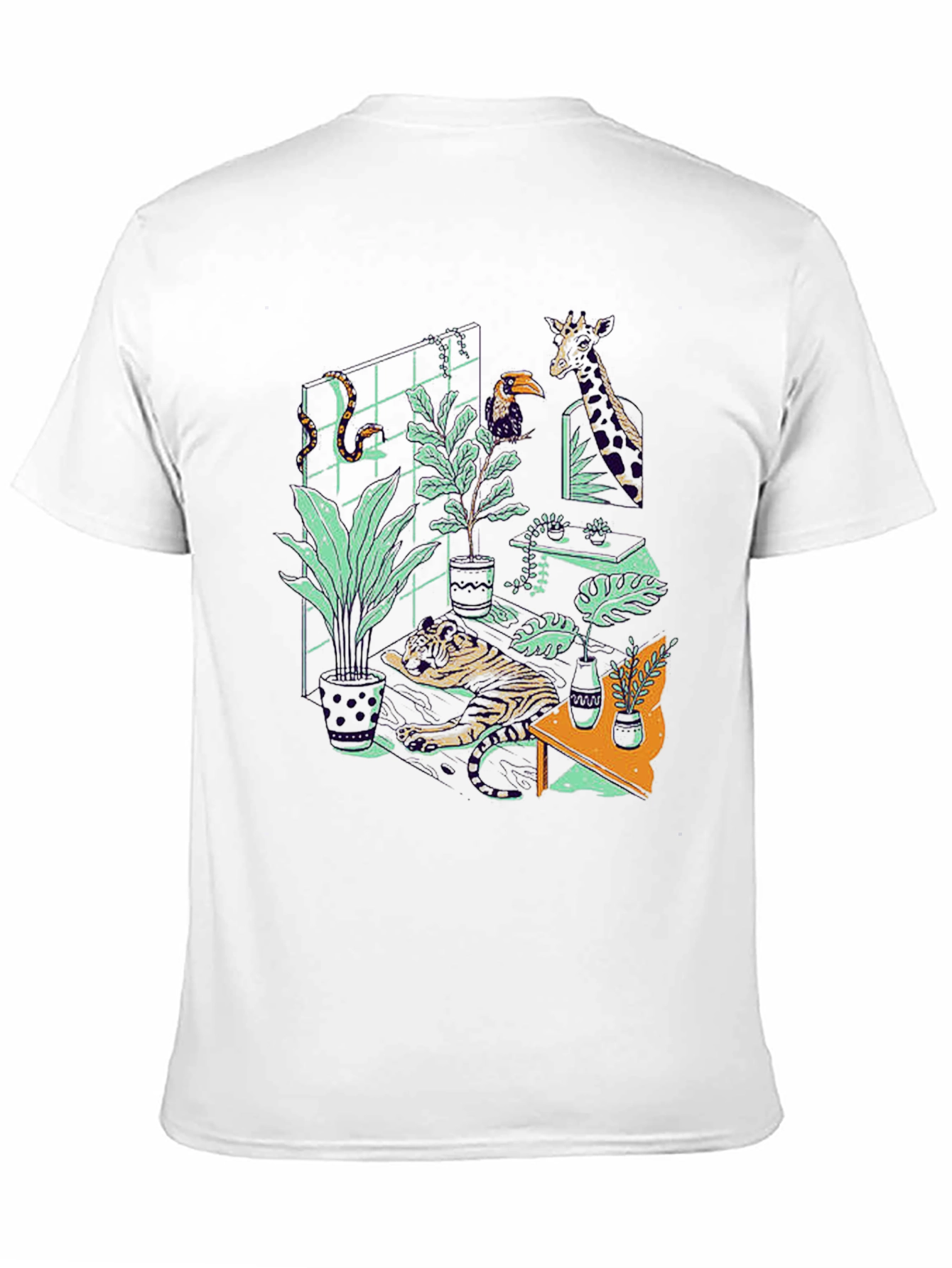 Jungle Room Graphic Tee - Quirky Animal Print T-Shirt