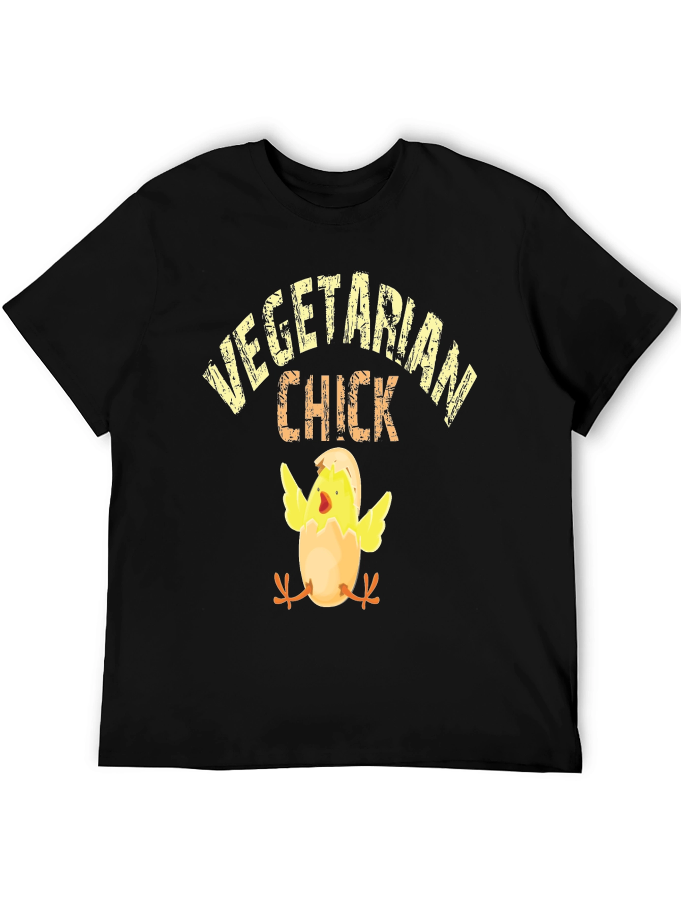 Vegetarian Chick Graphic T-Shirt - Black