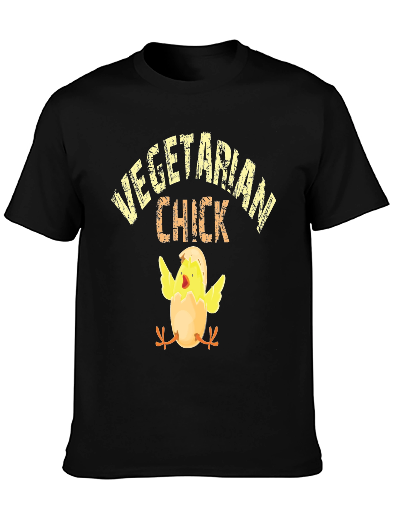 Vegetarian Chick Graphic T-Shirt - Black