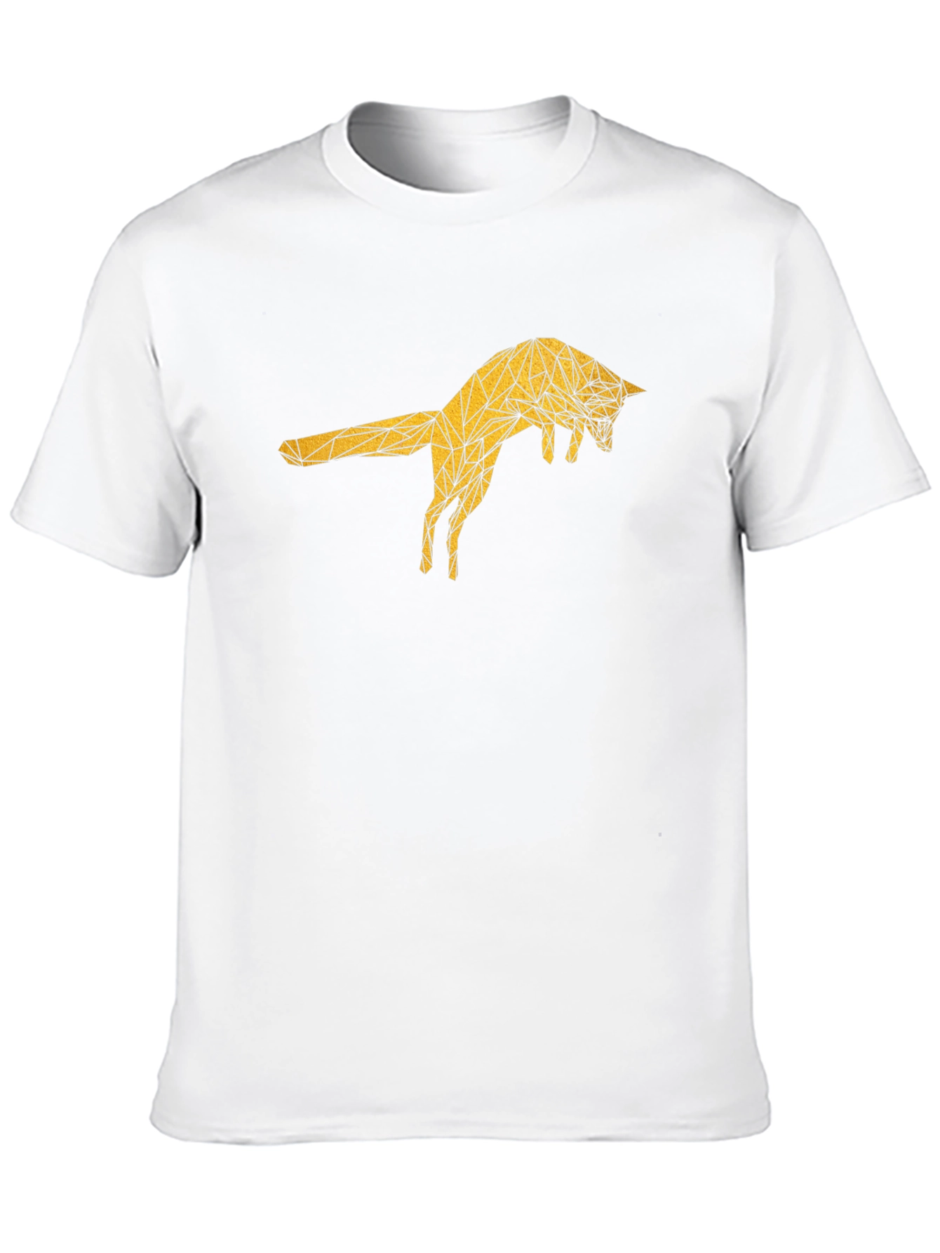 Geometric Fox Graphic Tee - Black Cotton T-Shirt