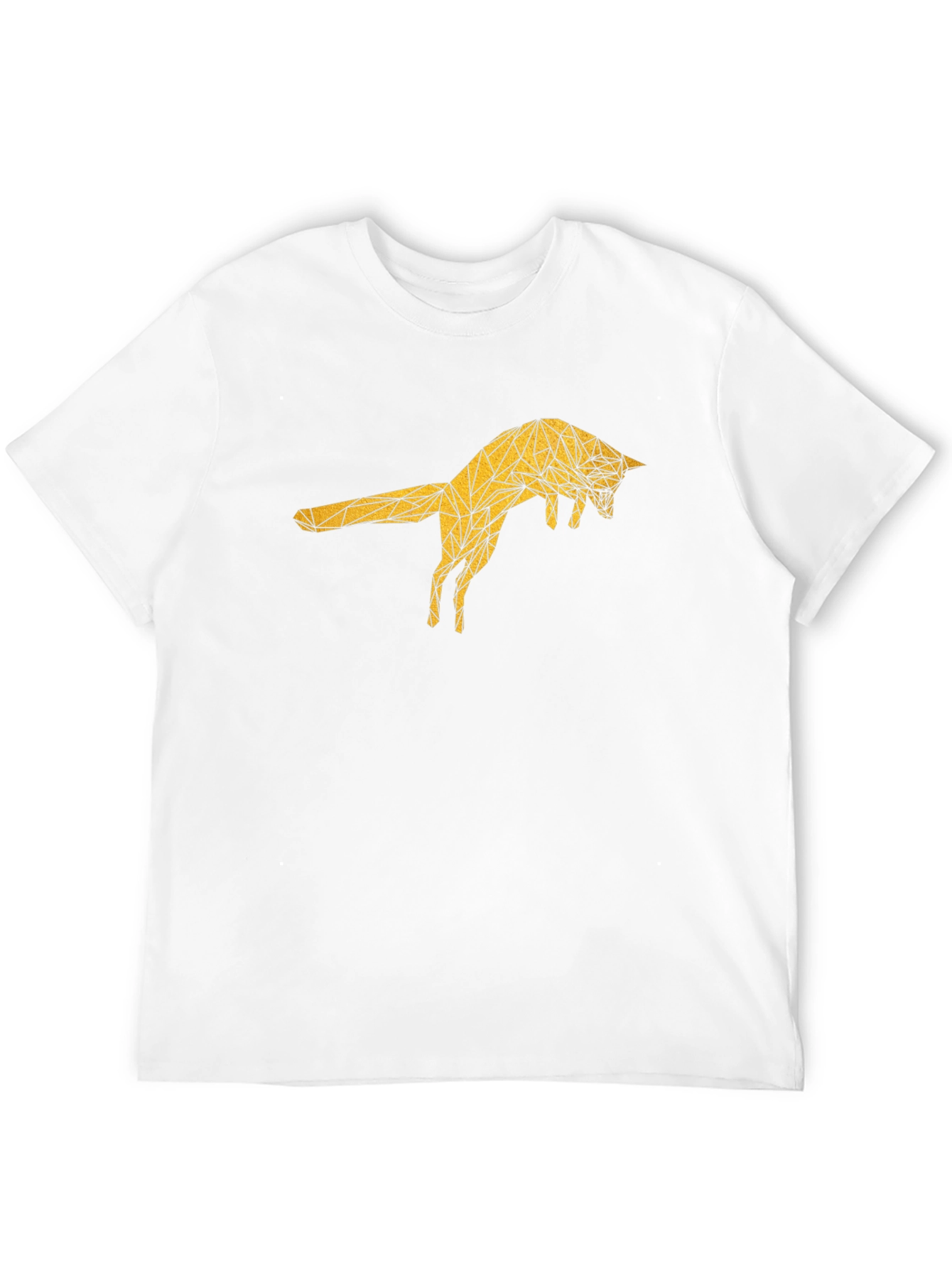 Geometric Fox Graphic Tee - Black Cotton T-Shirt