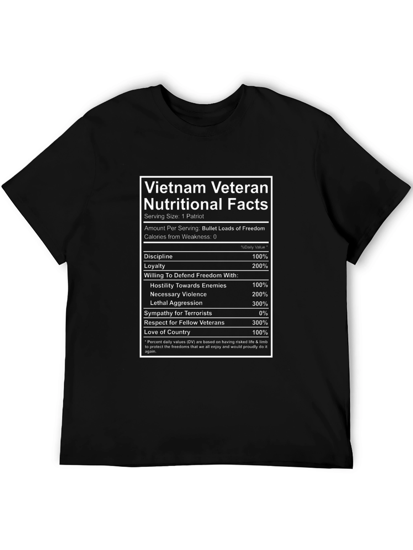 Vietnam Veteran Nutritional Facts Graphic Tee