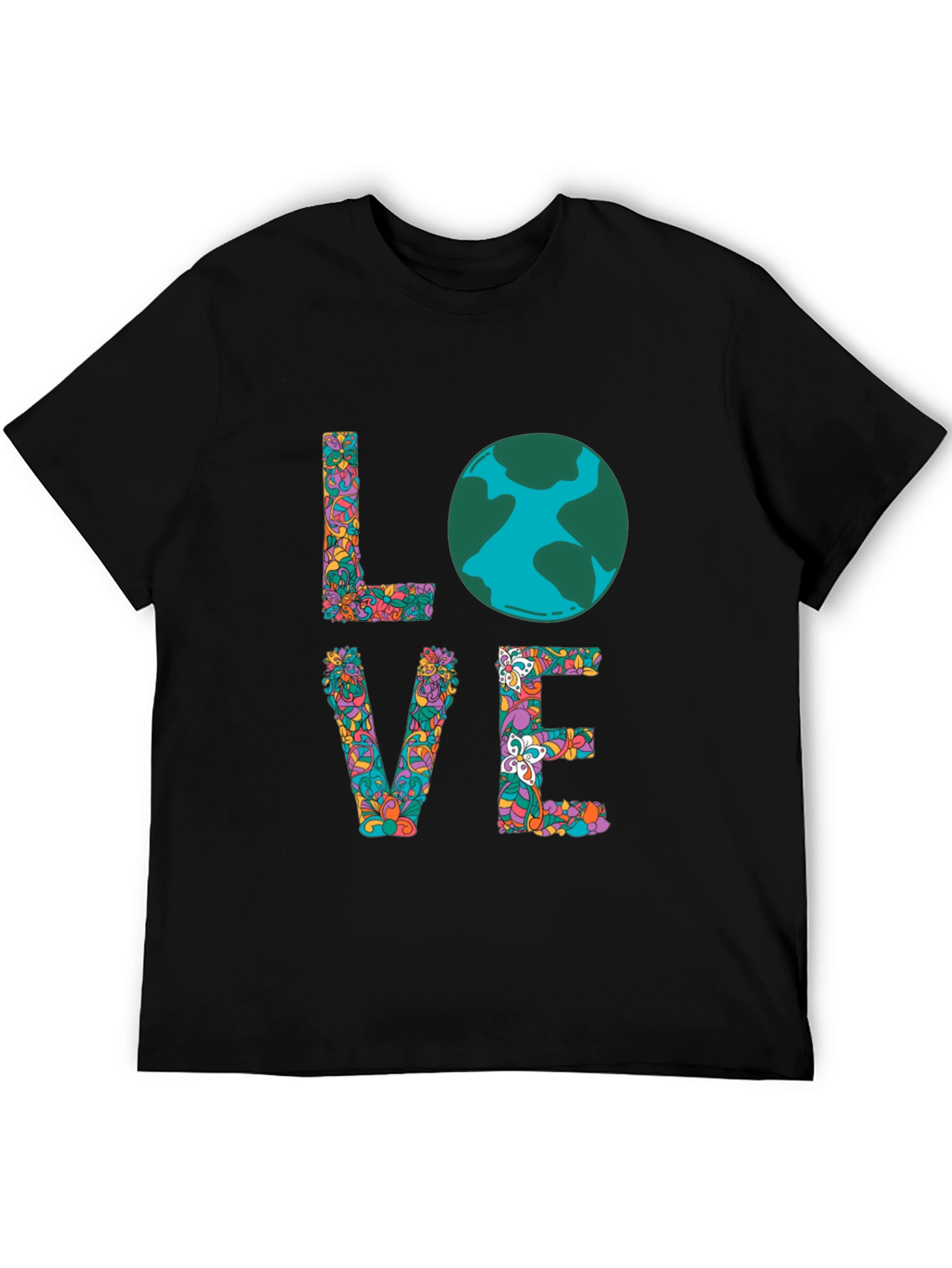 Earth Day LOVE T-Shirt - Floral Graphic Tee