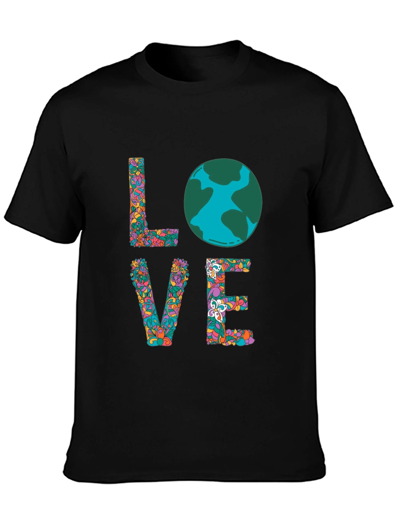 Earth Day LOVE T-Shirt - Floral Graphic Tee