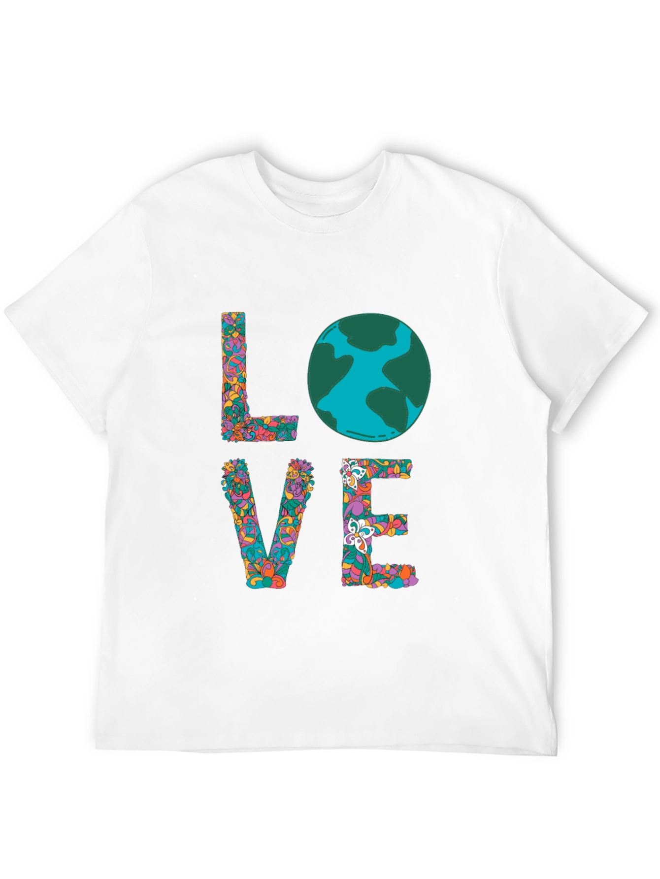Earth Day LOVE T-Shirt - Floral Graphic Tee