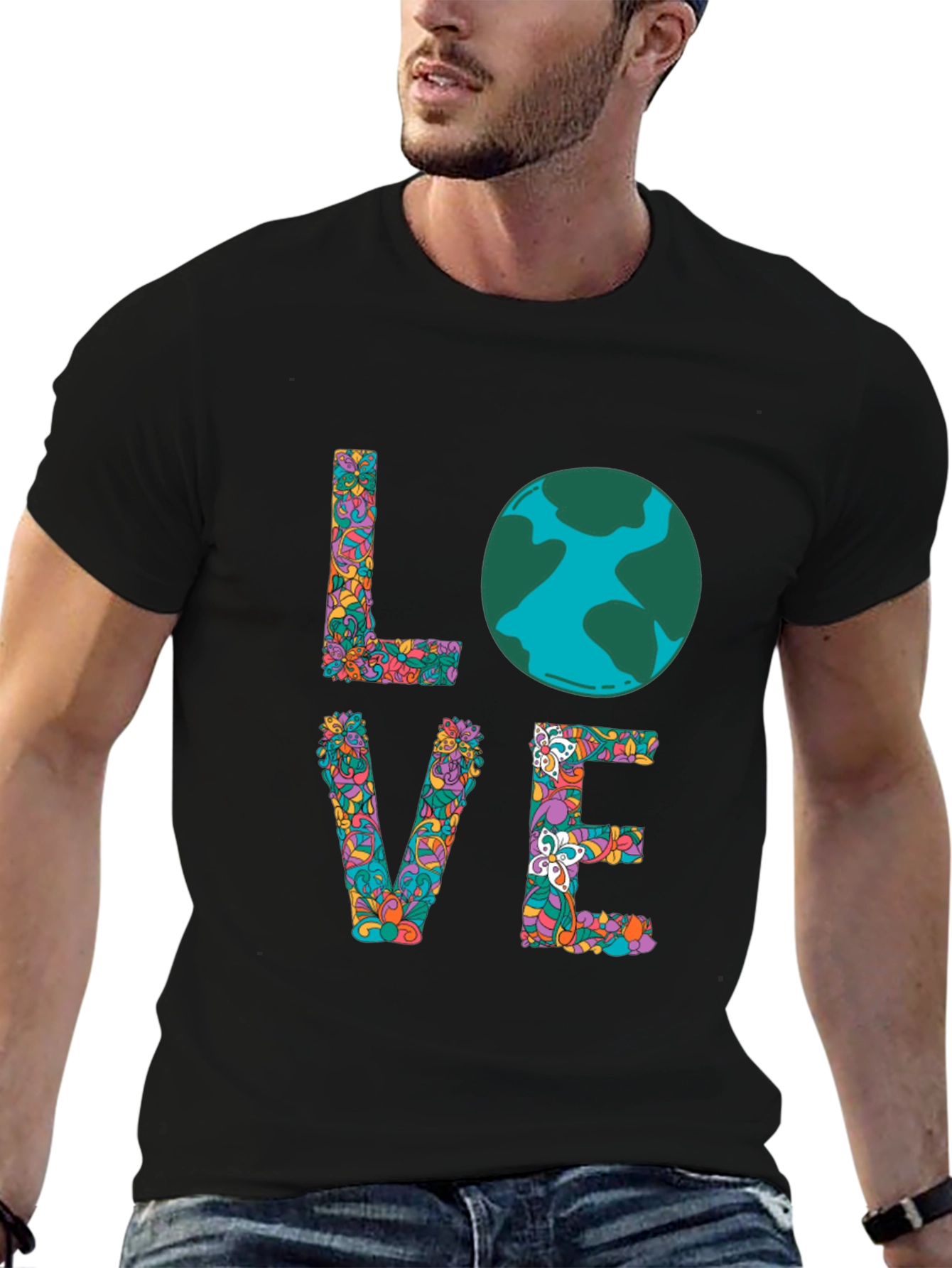 Earth Day LOVE T-Shirt - Floral Graphic Tee