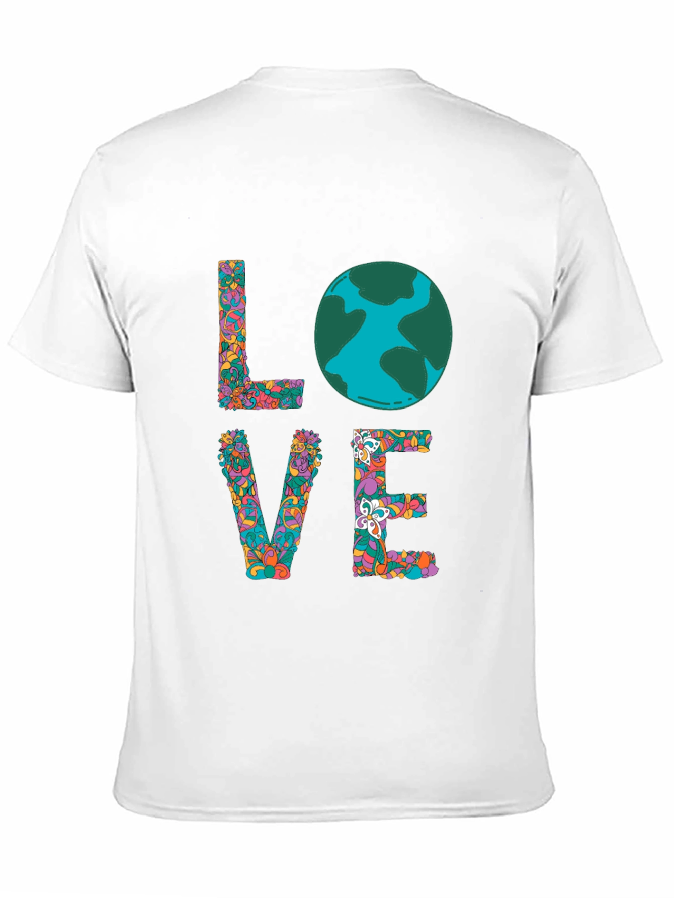 Earth Day LOVE T-Shirt - Floral Graphic Tee