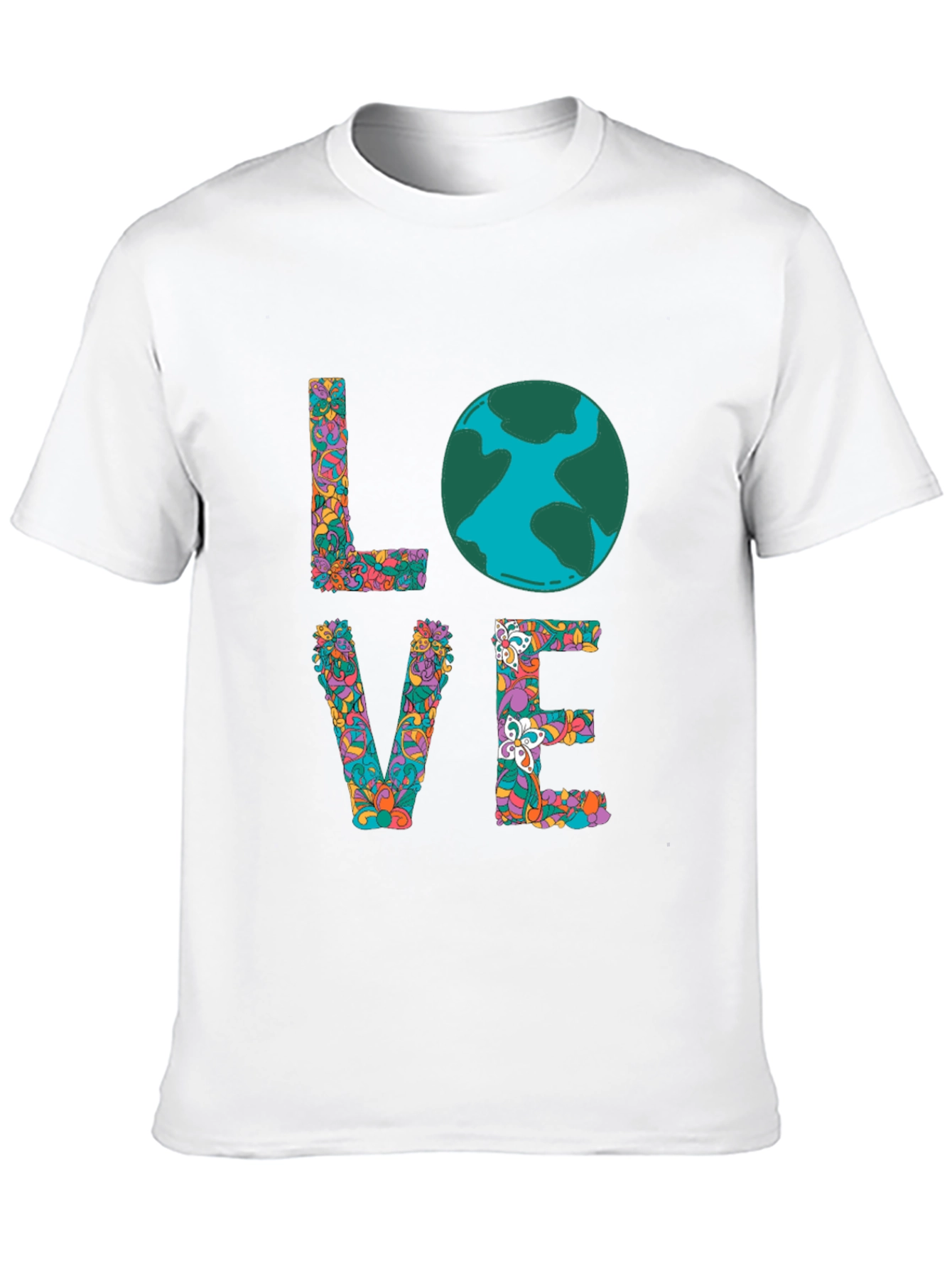 Earth Day LOVE T-Shirt - Floral Graphic Tee