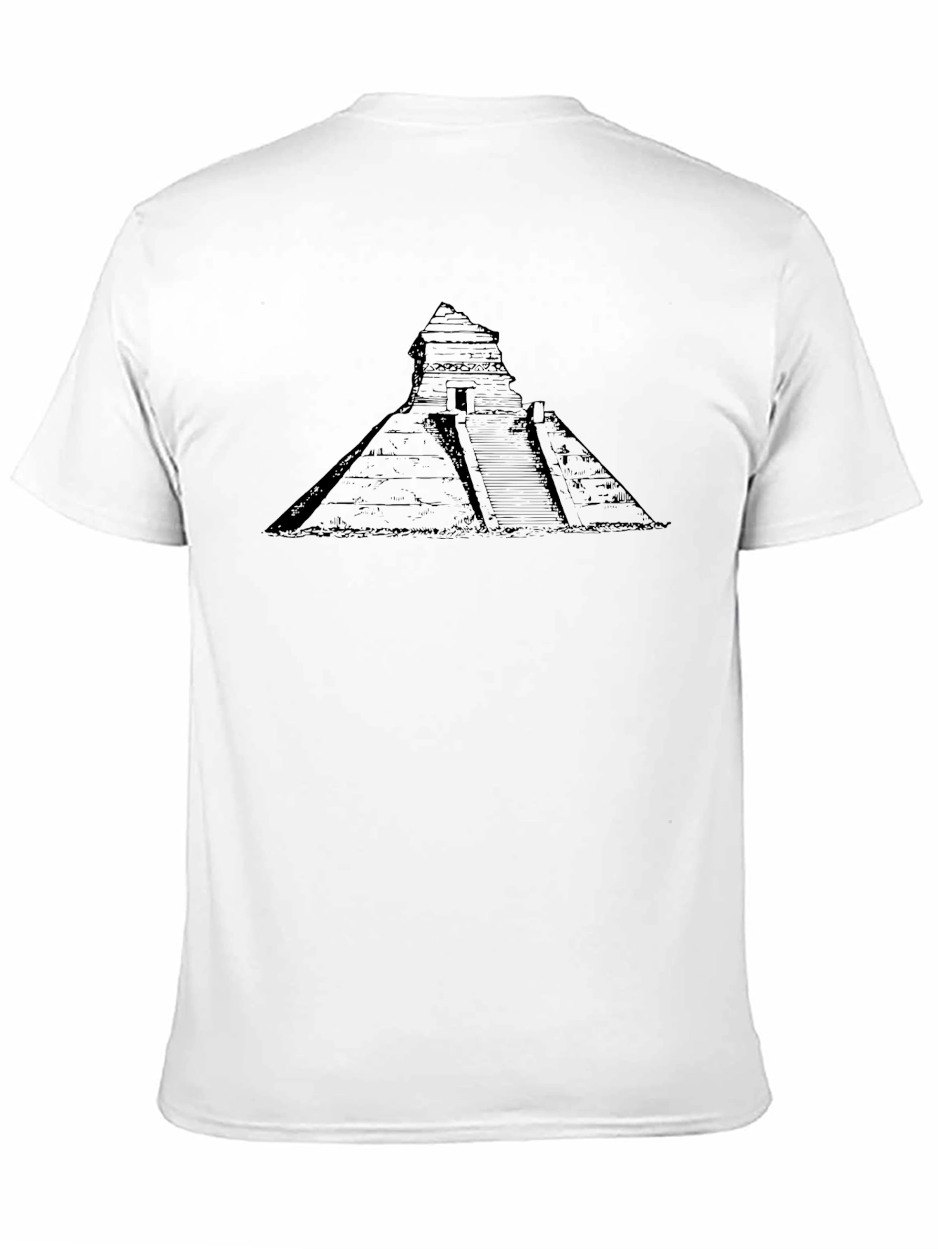 Mayan Pyramid Graphic Tee - Black Cotton Blend