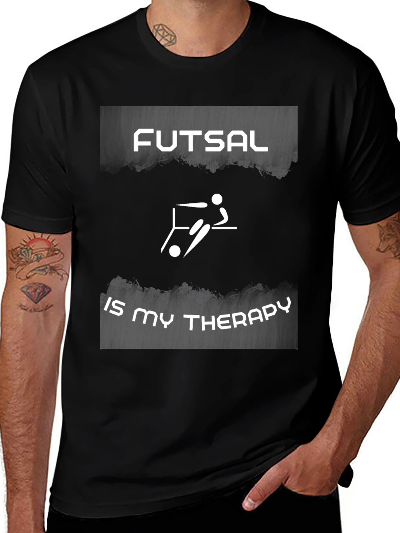 Futsal is My Therapy Black T-Shirt
