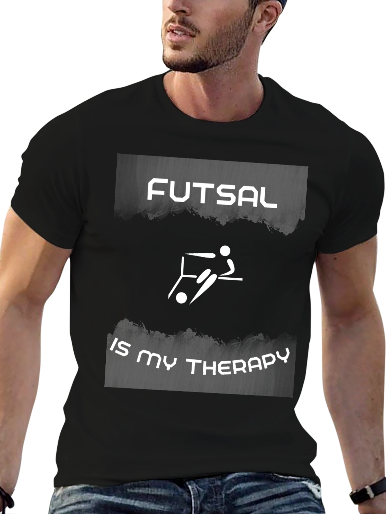 Futsal is My Therapy Black T-Shirt