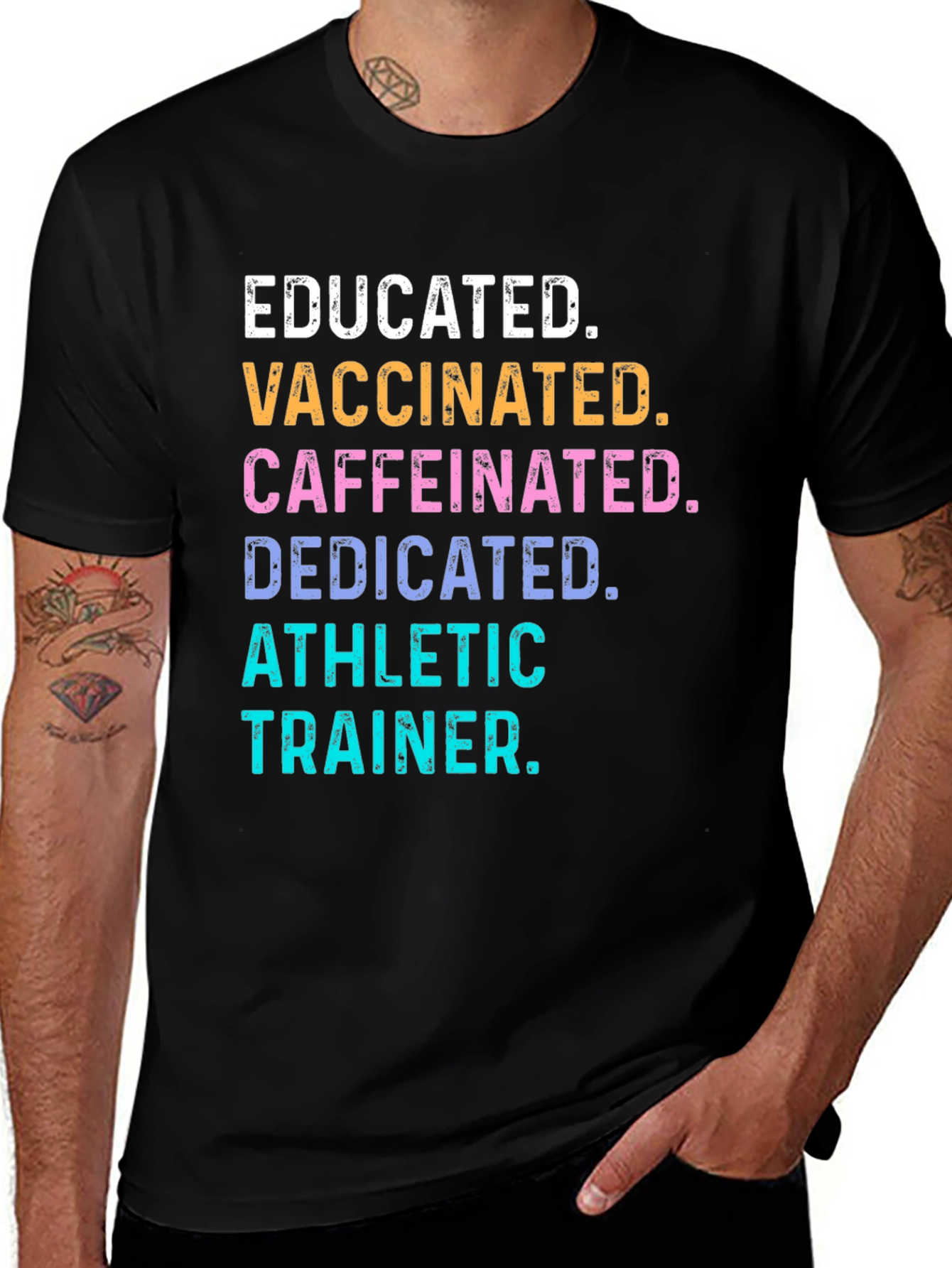 Educated Vaccinated Athletic Trainer T-Shirt