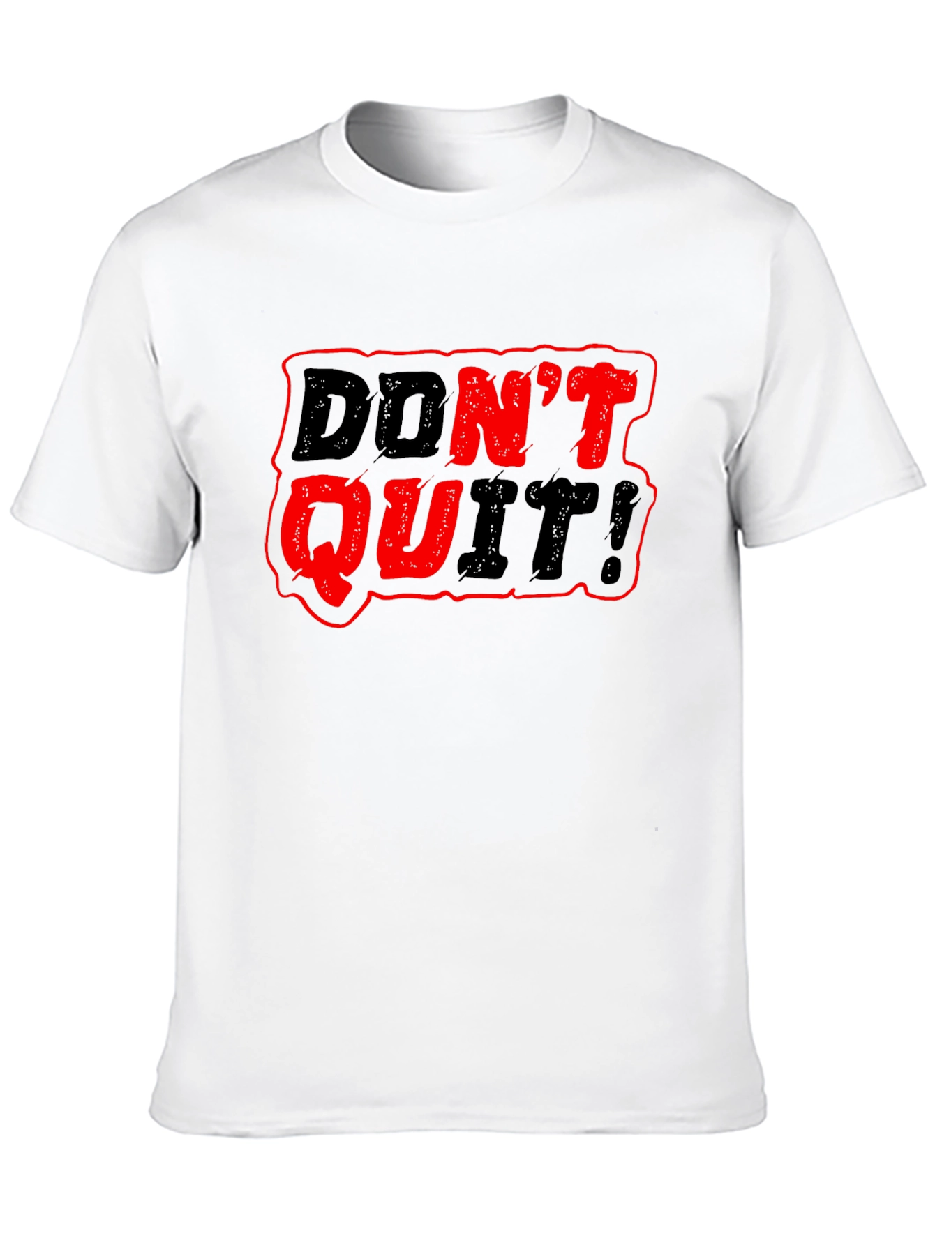Motivational Dont Quit! Graphic Black T-Shirt