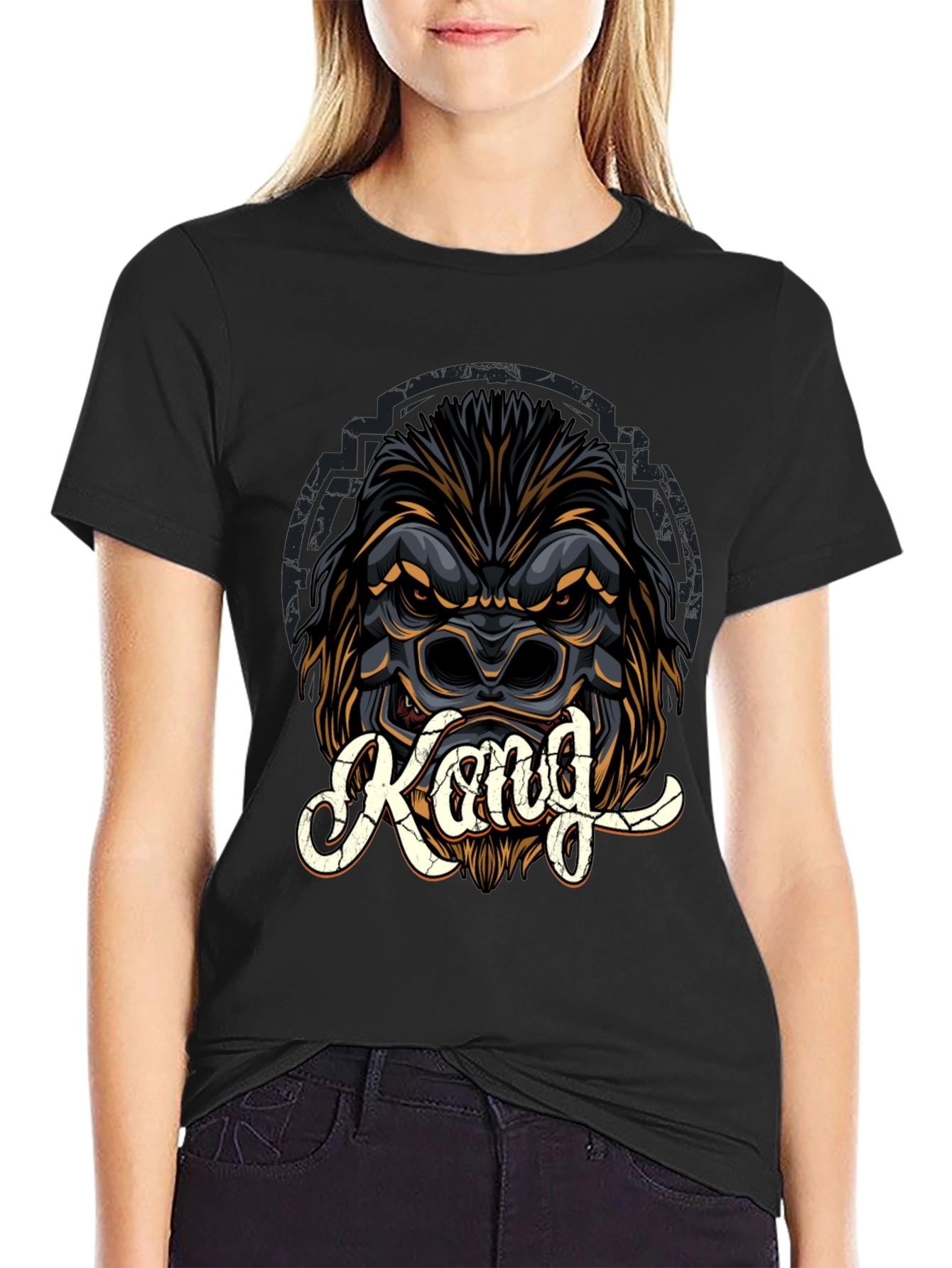 Kong Graphic Print Black T-Shirt