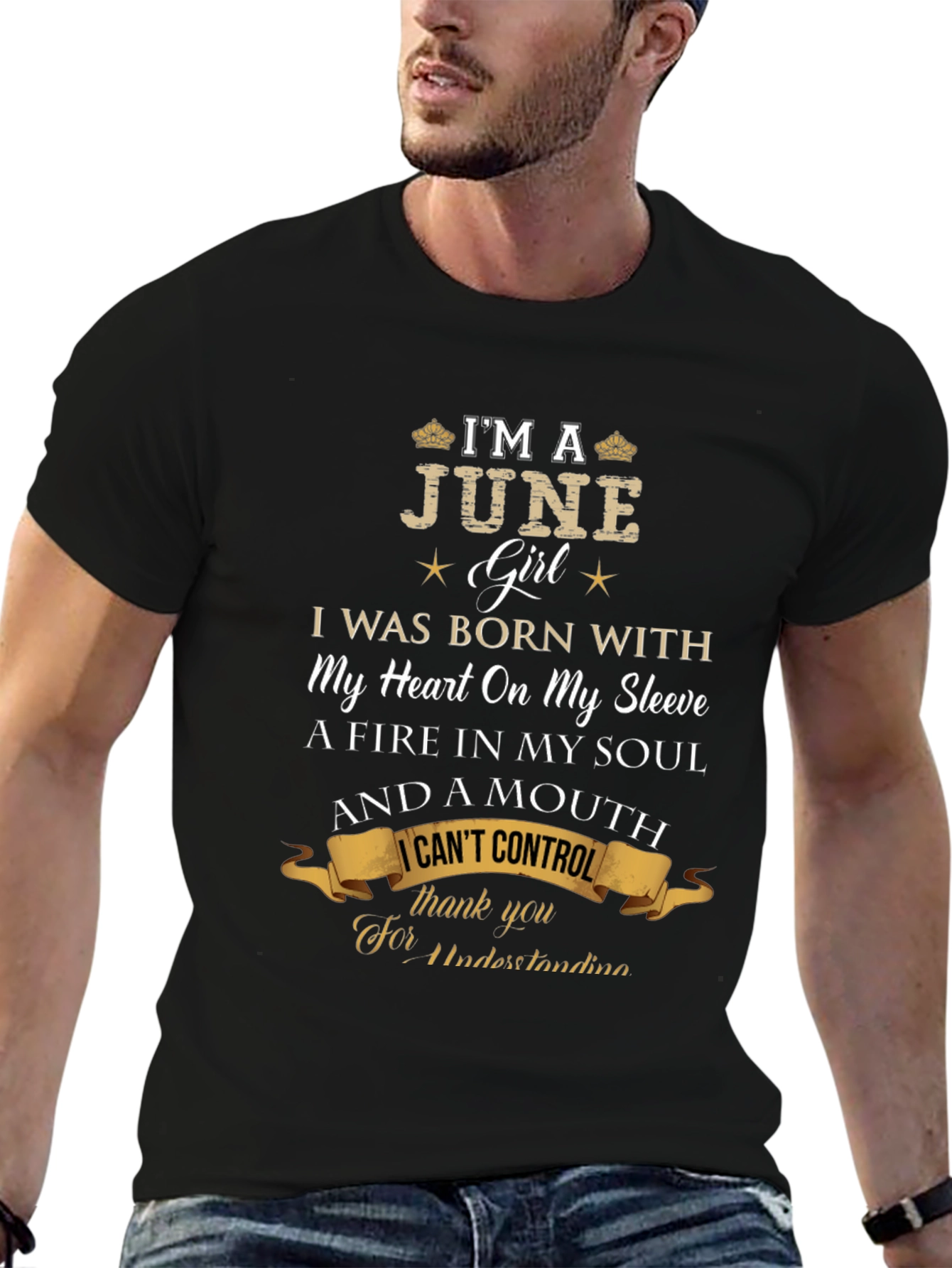 June Girl T-Shirt - Heart on Sleeve Birthday Tee