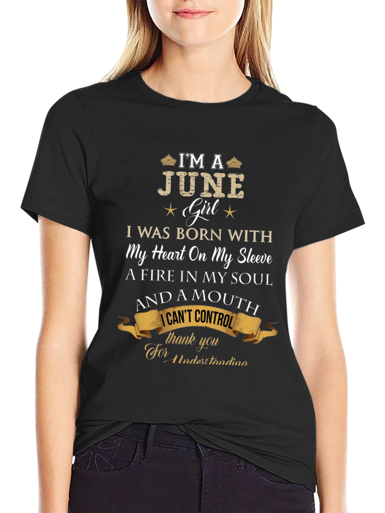 June Girl T-Shirt - Heart on Sleeve Birthday Tee