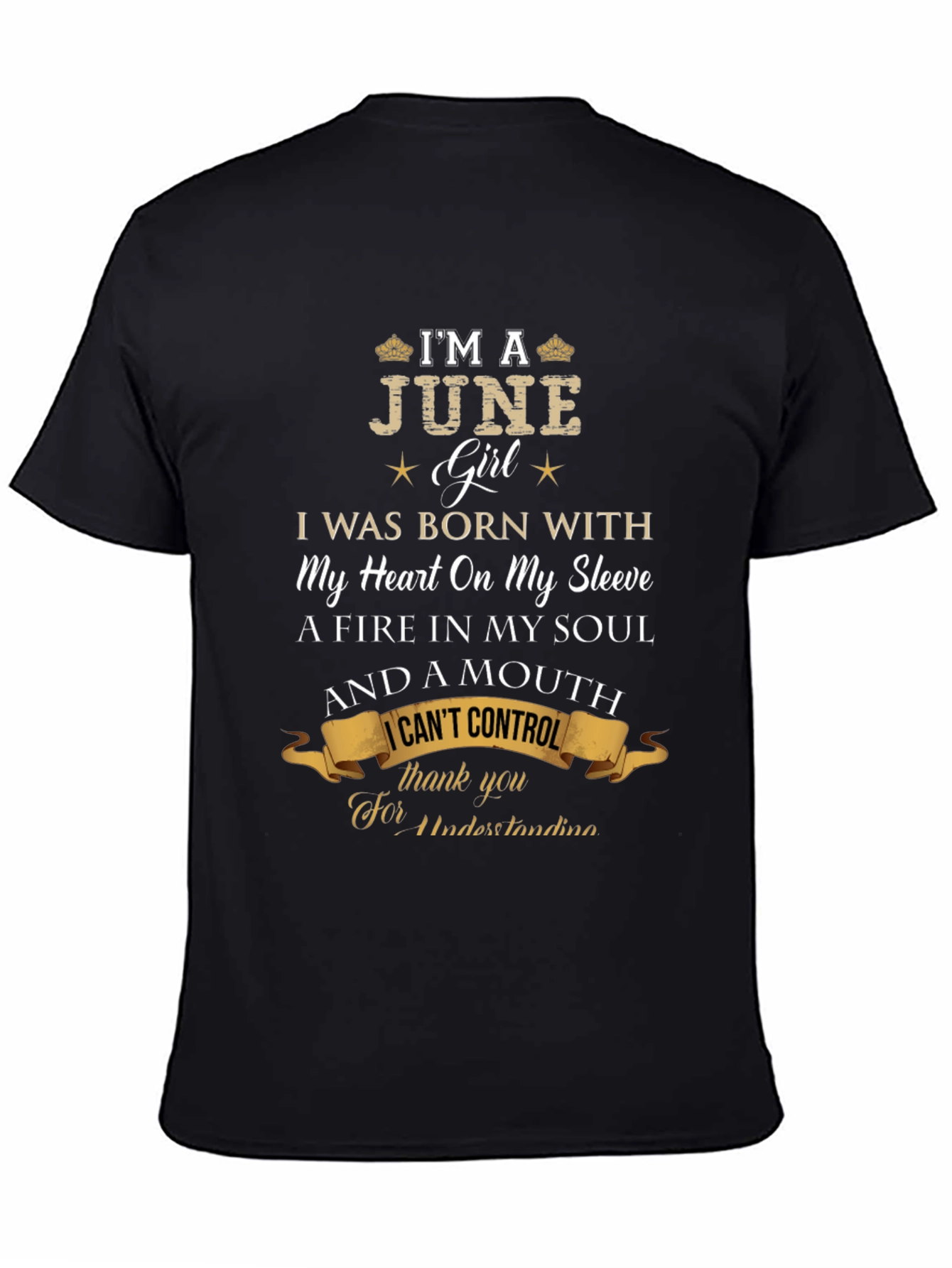 June Girl T-Shirt - Heart on Sleeve Birthday Tee