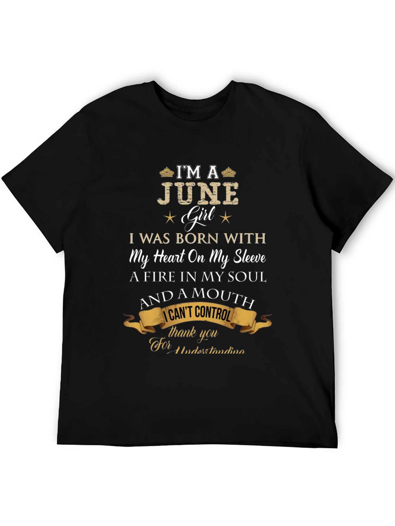 June Girl T-Shirt - Heart on Sleeve Birthday Tee