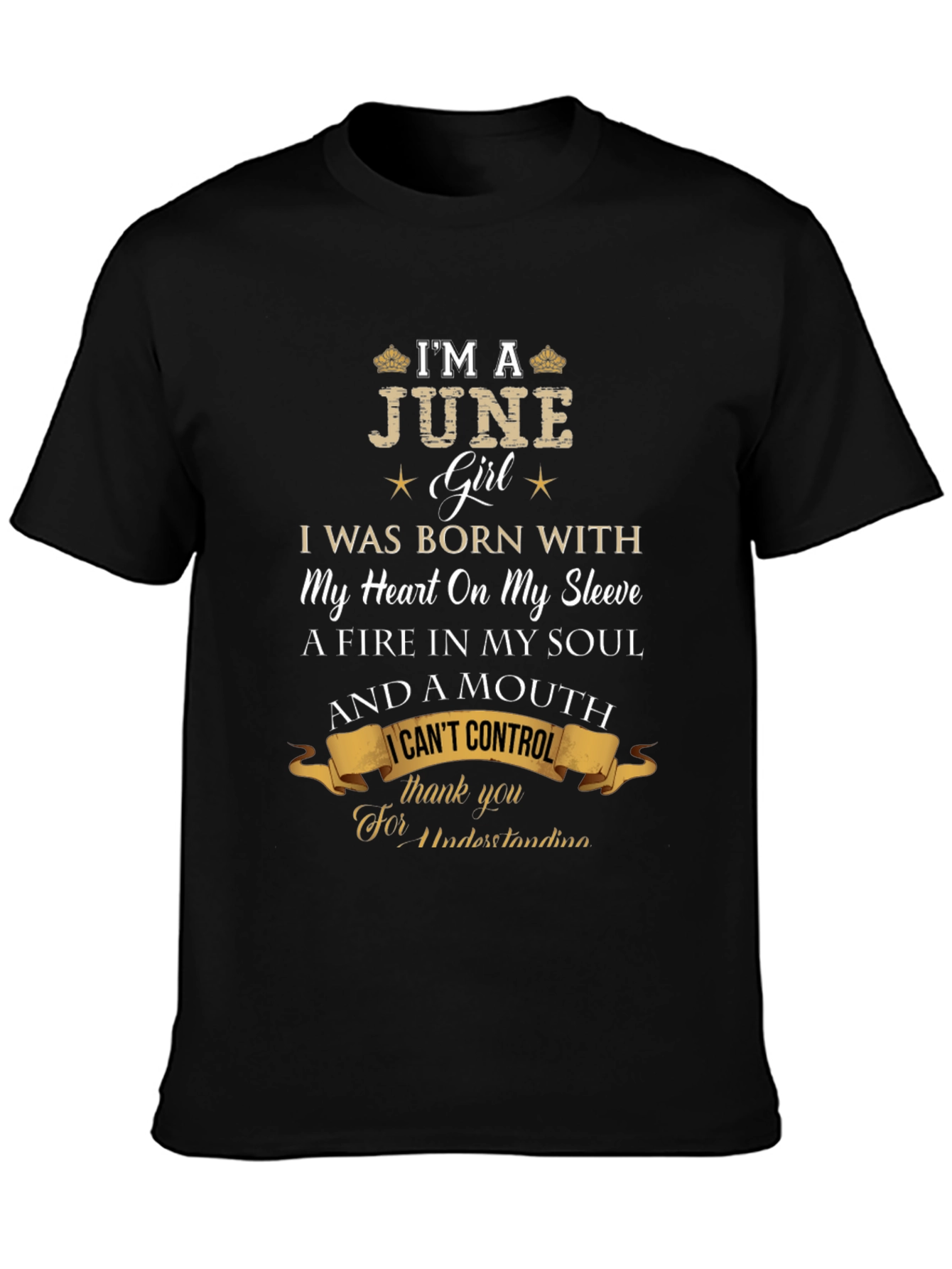 June Girl T-Shirt - Heart on Sleeve Birthday Tee