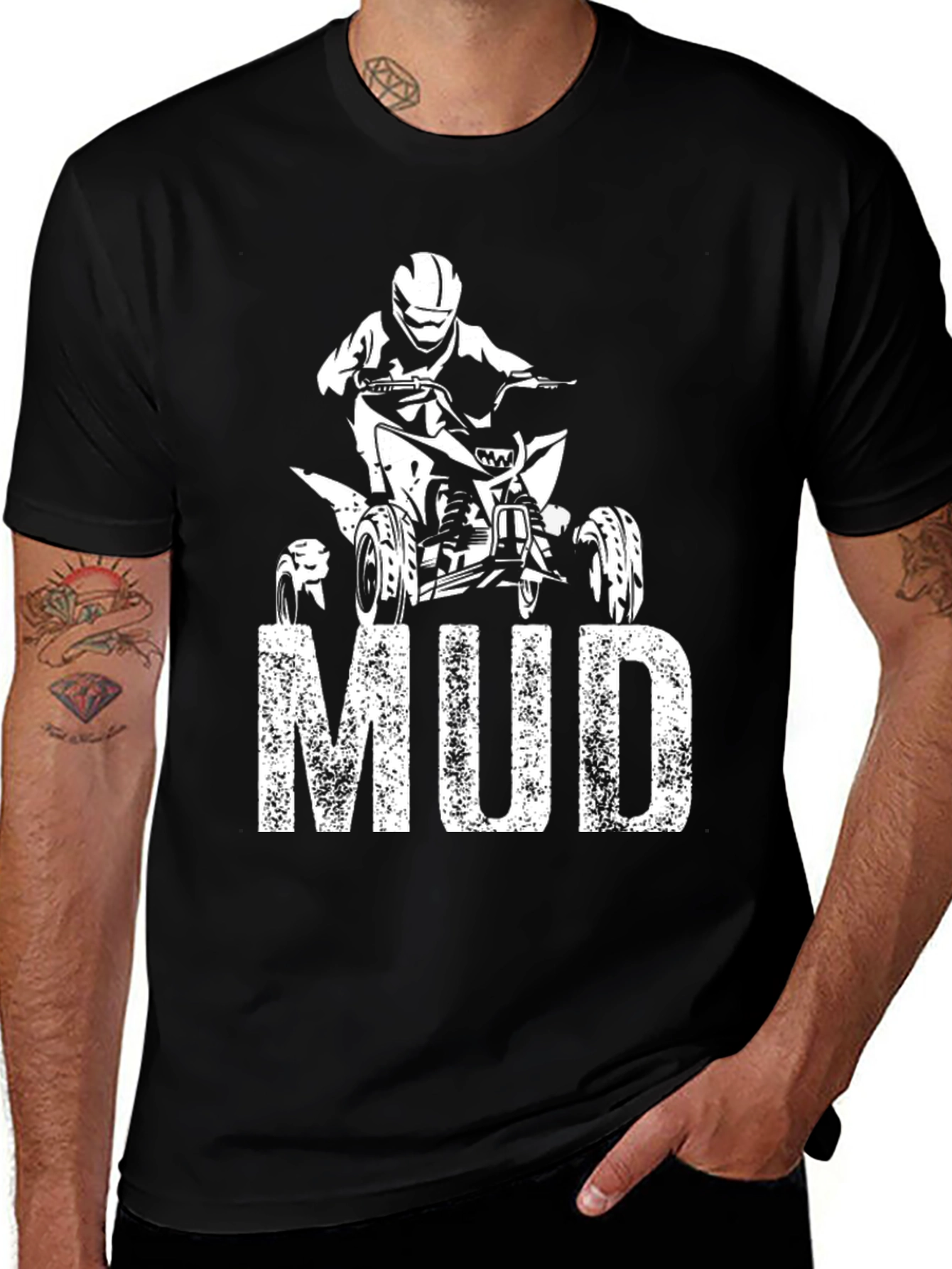 Mud ATV Rider Black Graphic Tee
