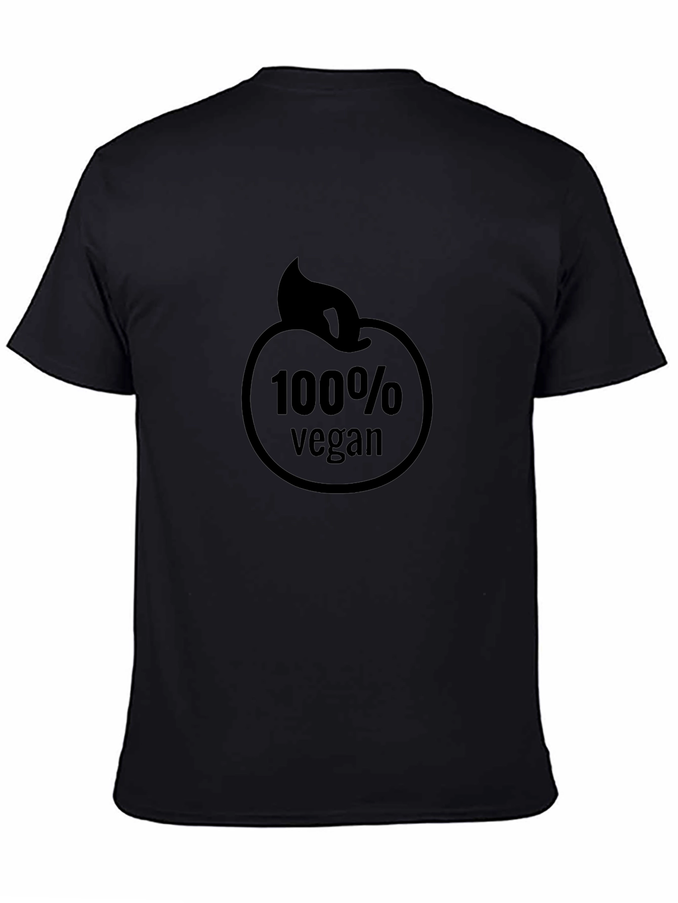 100% Vegan Graphic T-Shirt - Black