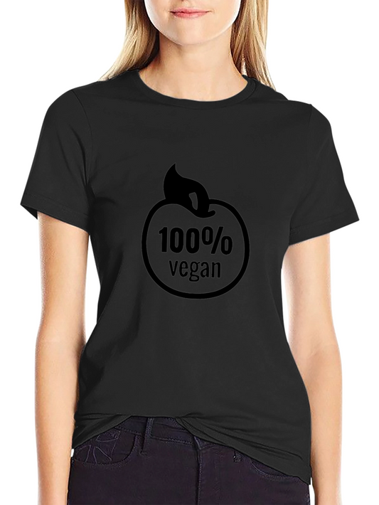 100% Vegan Graphic T-Shirt - Black