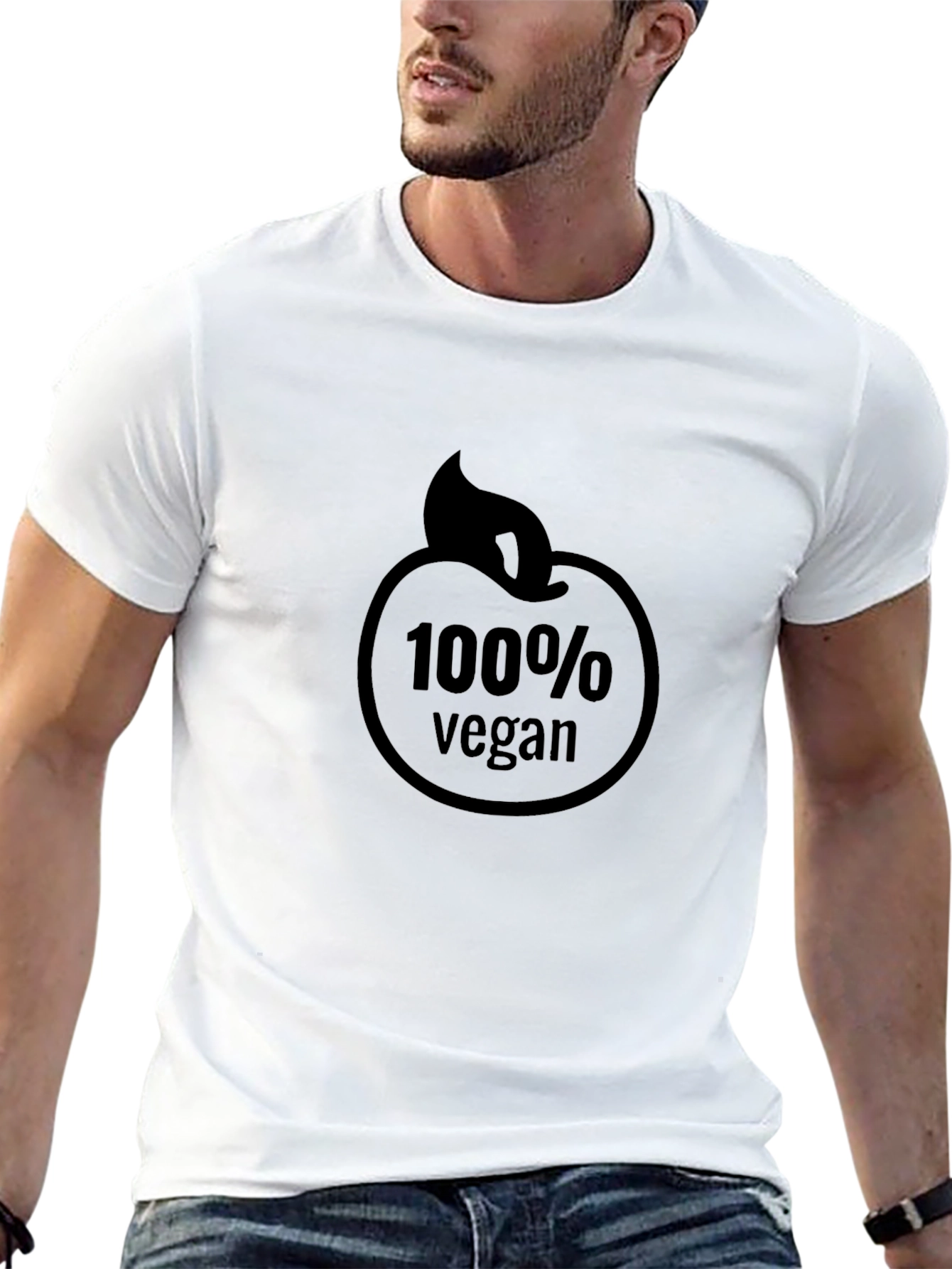 100% Vegan Graphic T-Shirt - Black