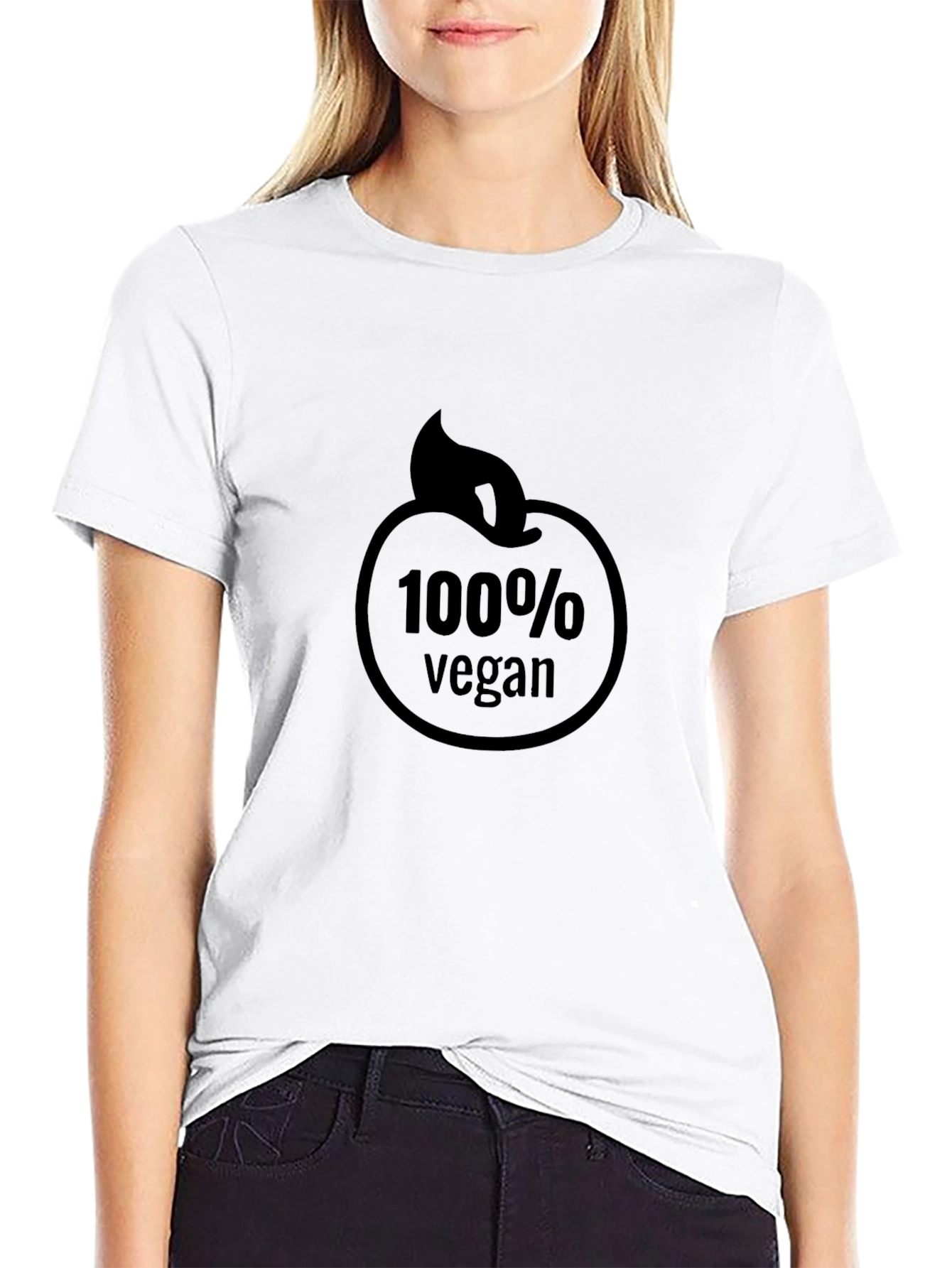 100% Vegan Graphic T-Shirt - Black