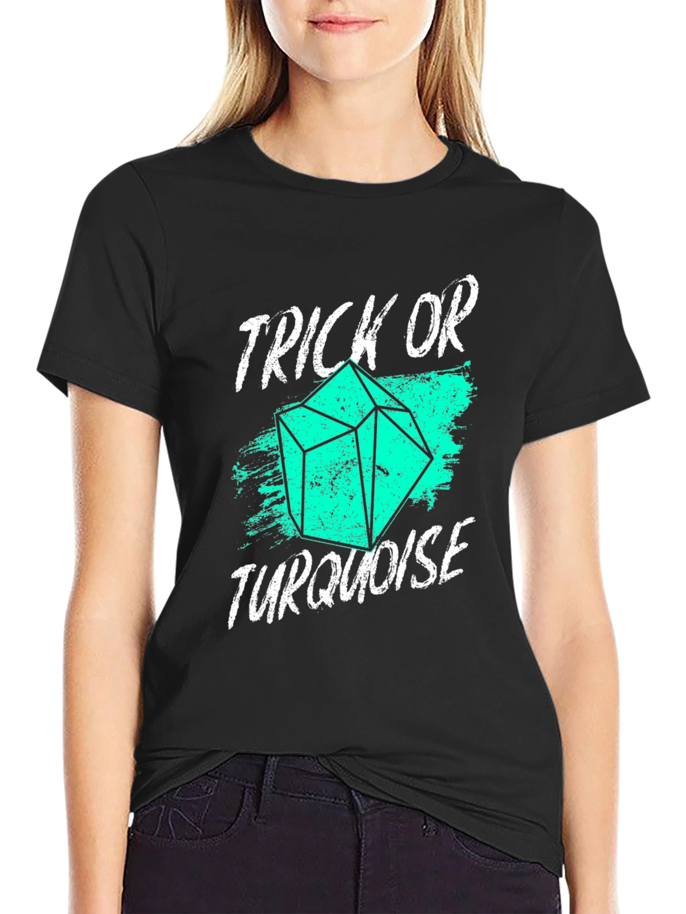 Trick or Turquoise T-Shirt - Black Tee