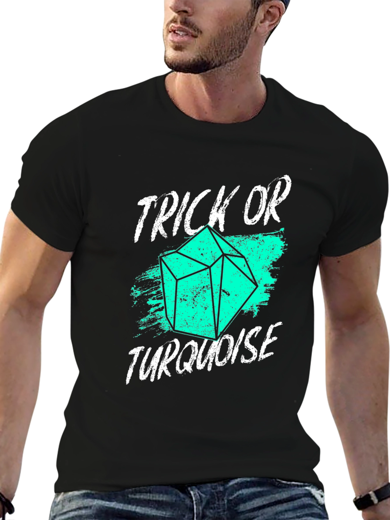 Trick or Turquoise T-Shirt - Black Tee