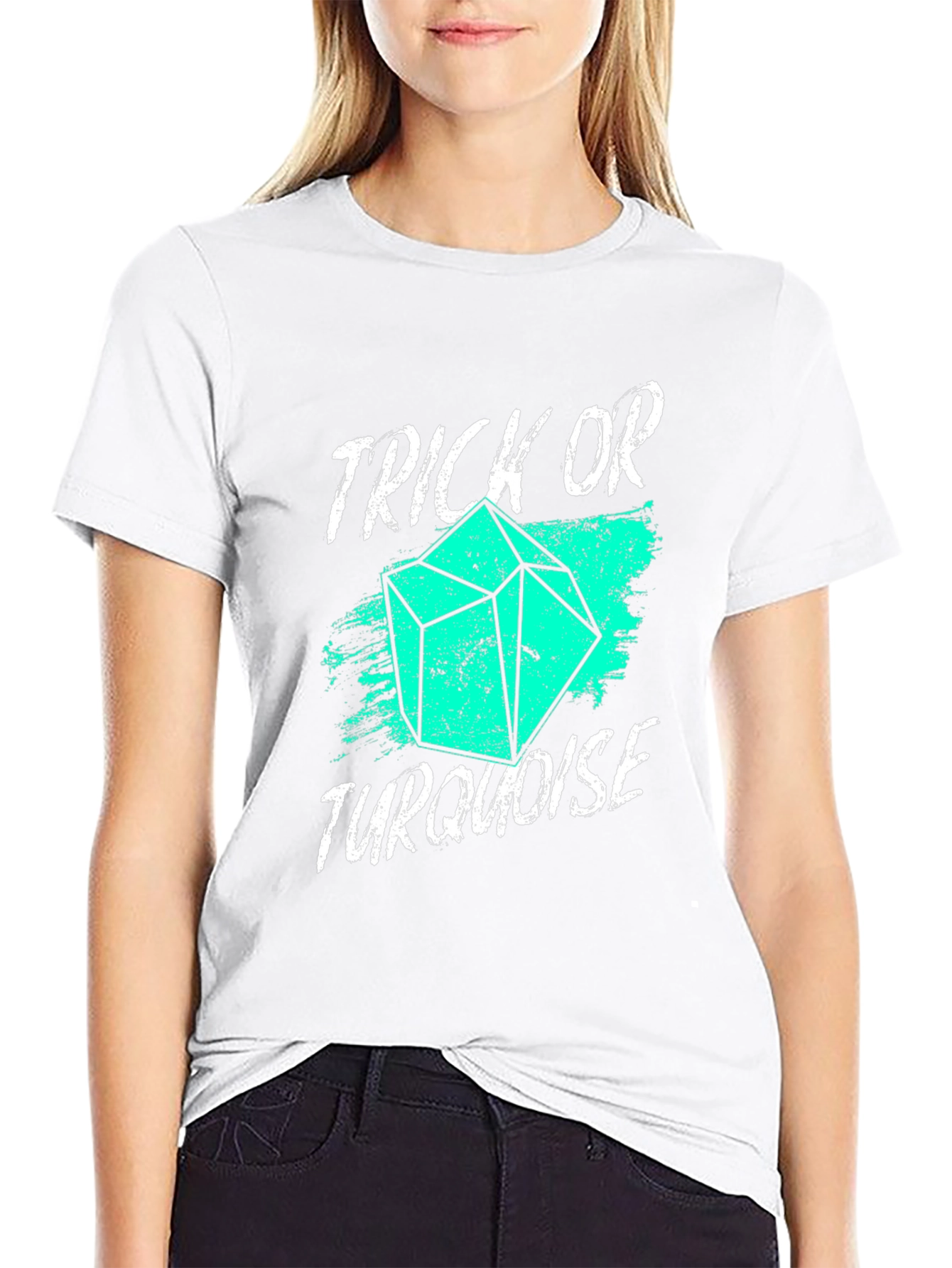 Trick or Turquoise T-Shirt - Black Tee