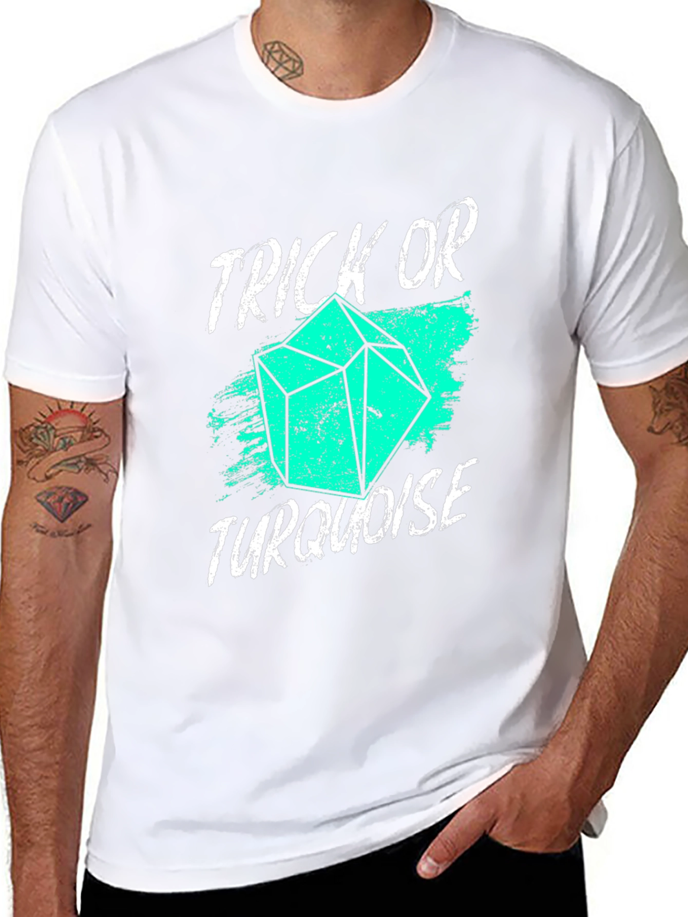Trick or Turquoise T-Shirt - Black Tee