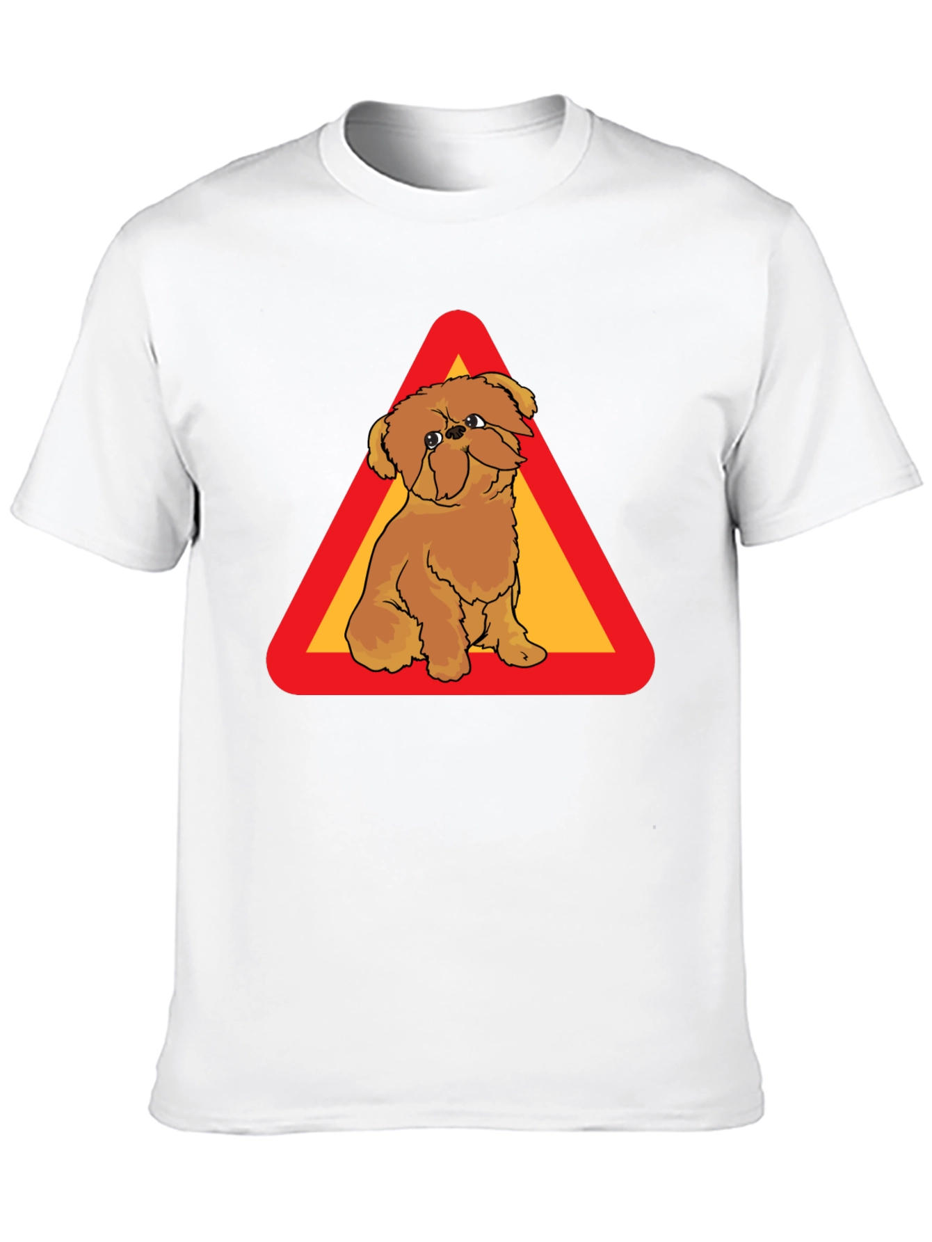 Dog on Warning Sign Graphic T-Shirt