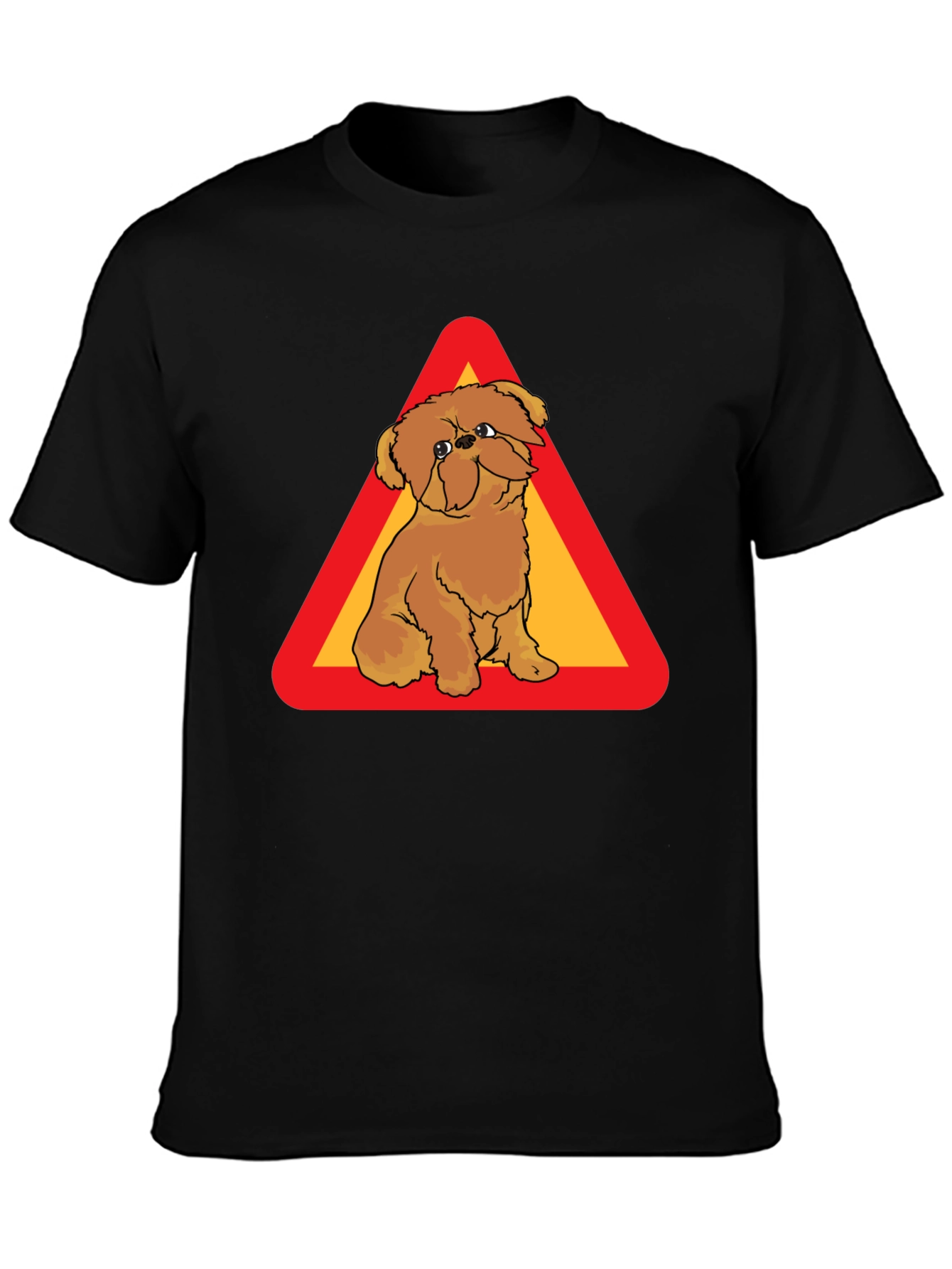 Dog on Warning Sign Graphic T-Shirt
