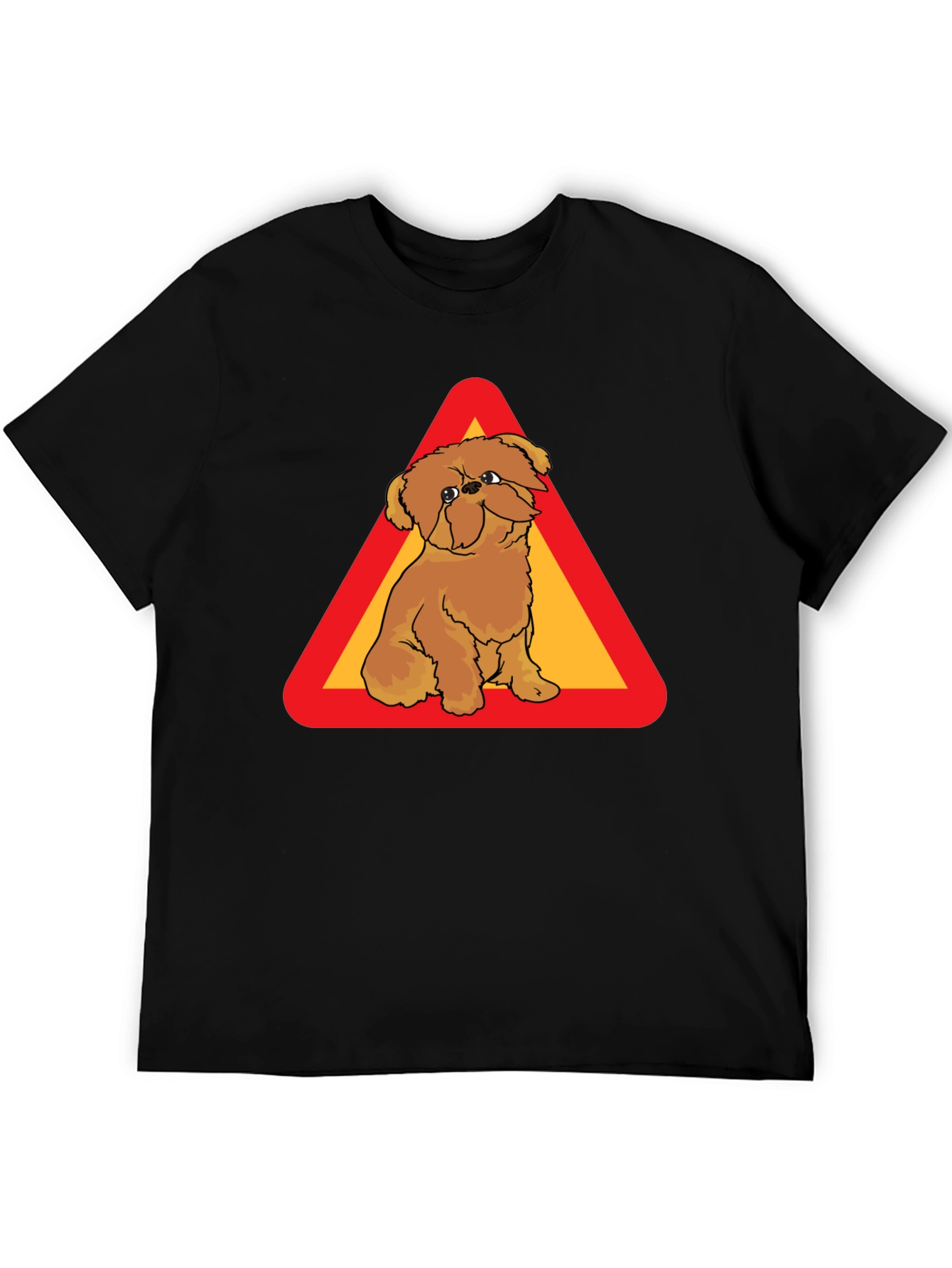 Dog on Warning Sign Graphic T-Shirt