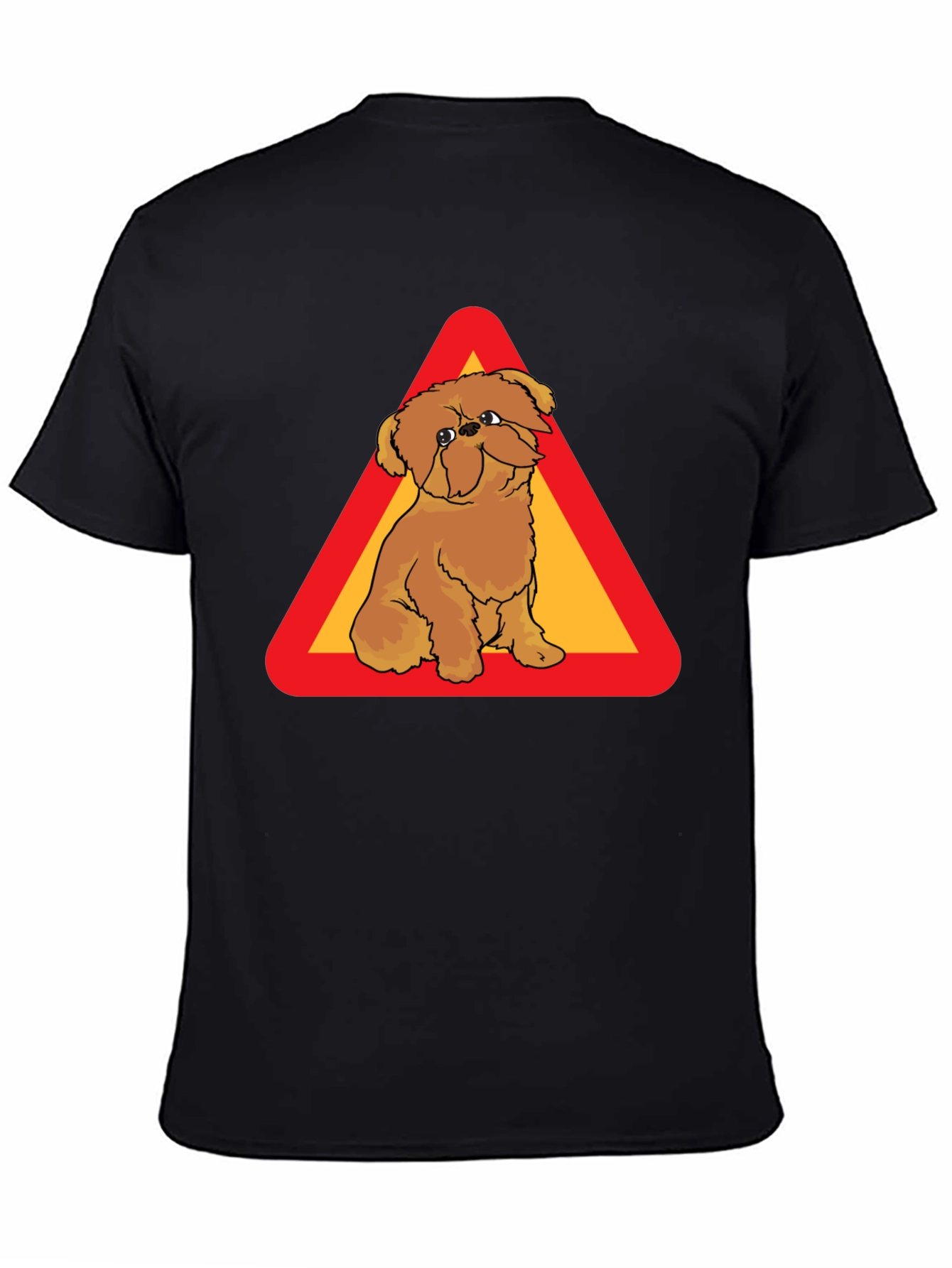 Dog on Warning Sign Graphic T-Shirt