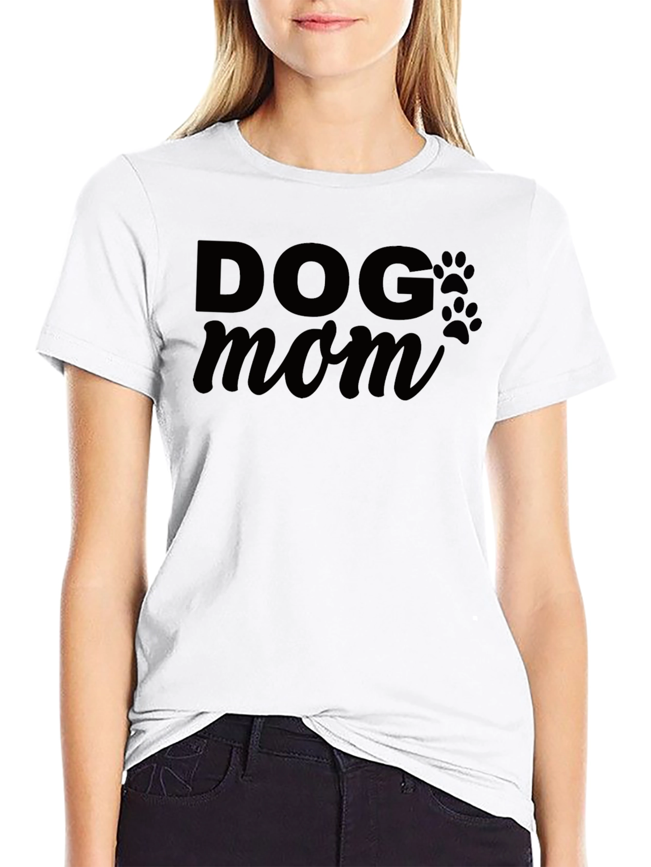 Dog Mom Graphic Tee - Black Casual T-Shirt